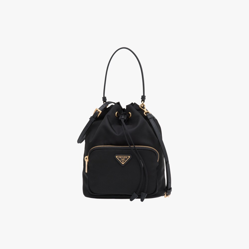 Black Nylon Prada Duet Shoulder Bag Prada