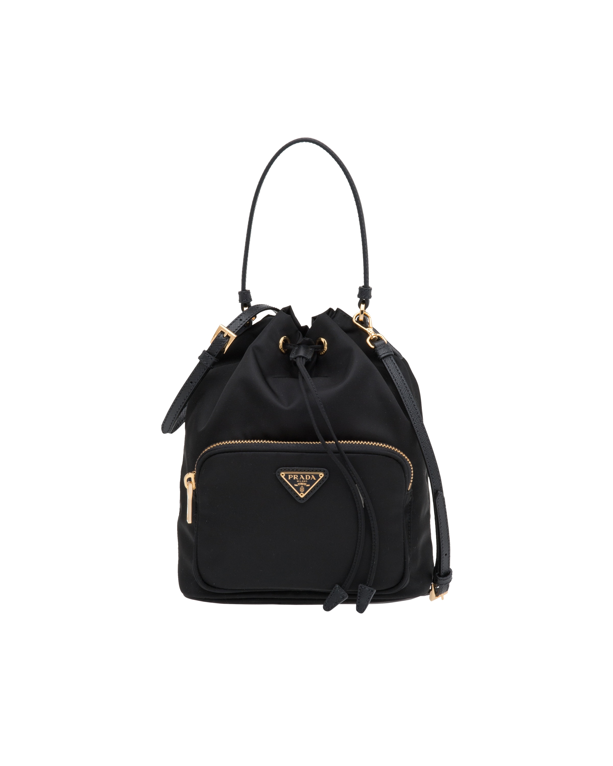 Black Nylon Prada Duet Shoulder Bag Prada