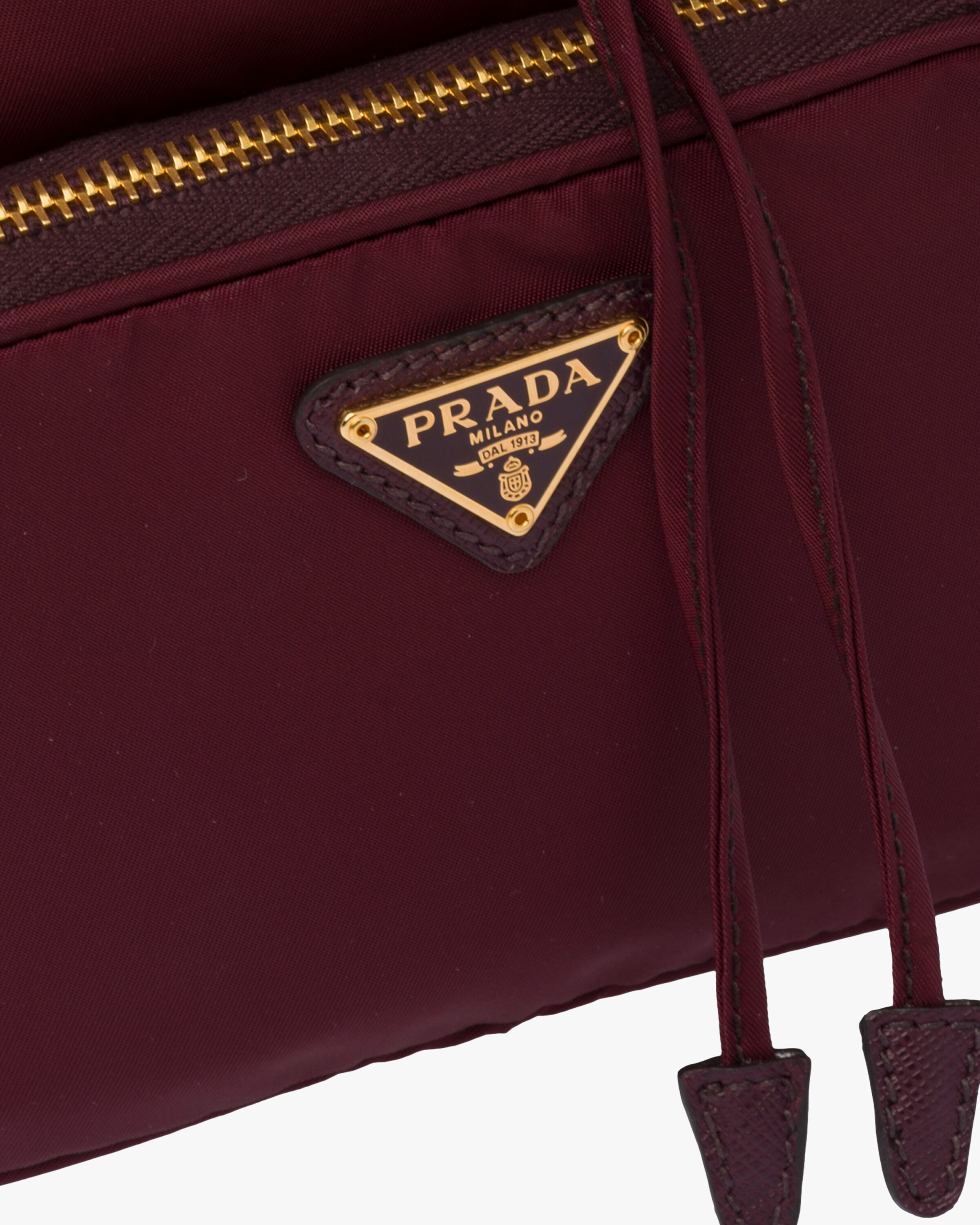 Burgundy Nylon Prada Duet Shoulder Bag Prada