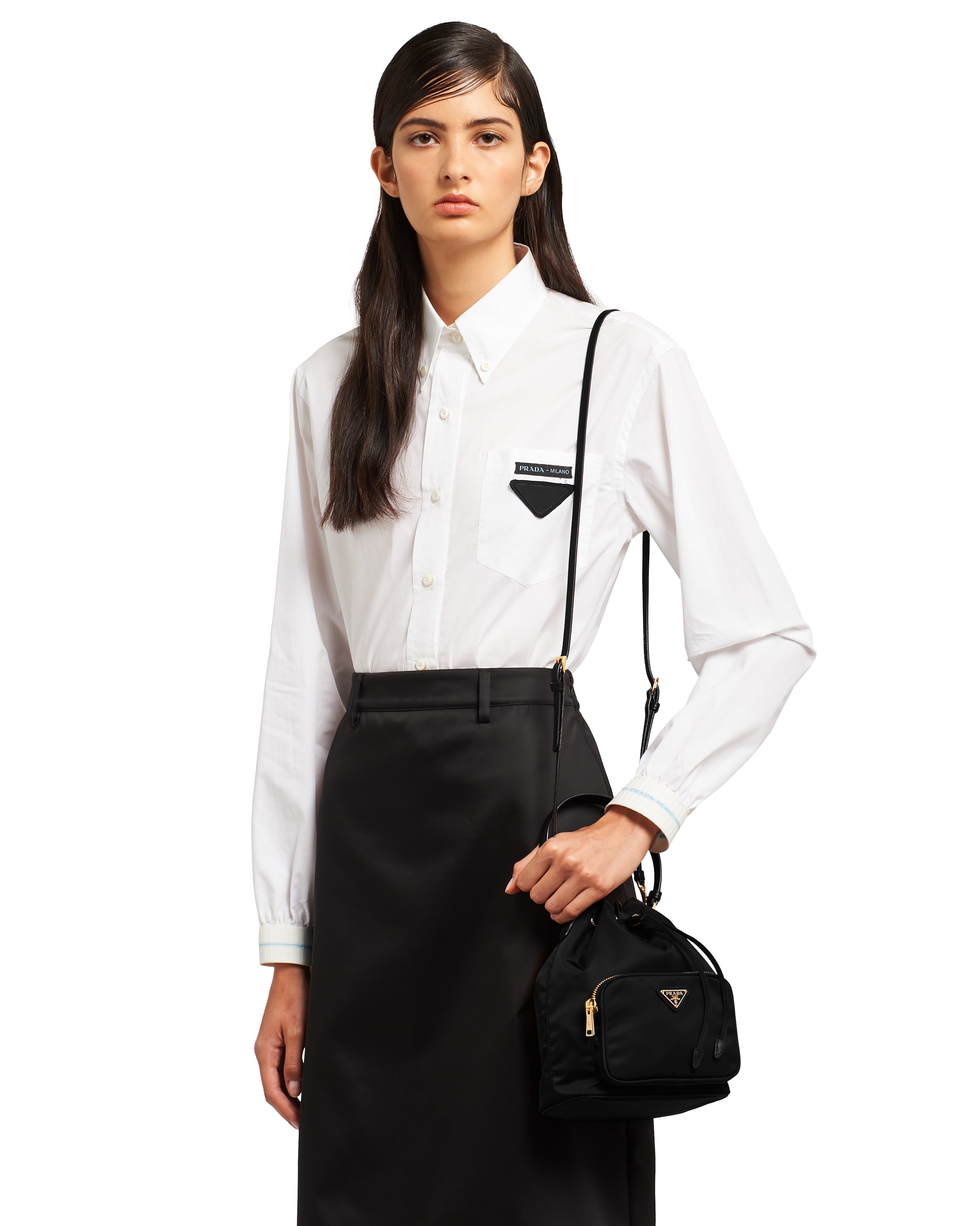 Navy Nylon Prada Duet Shoulder Bag Prada