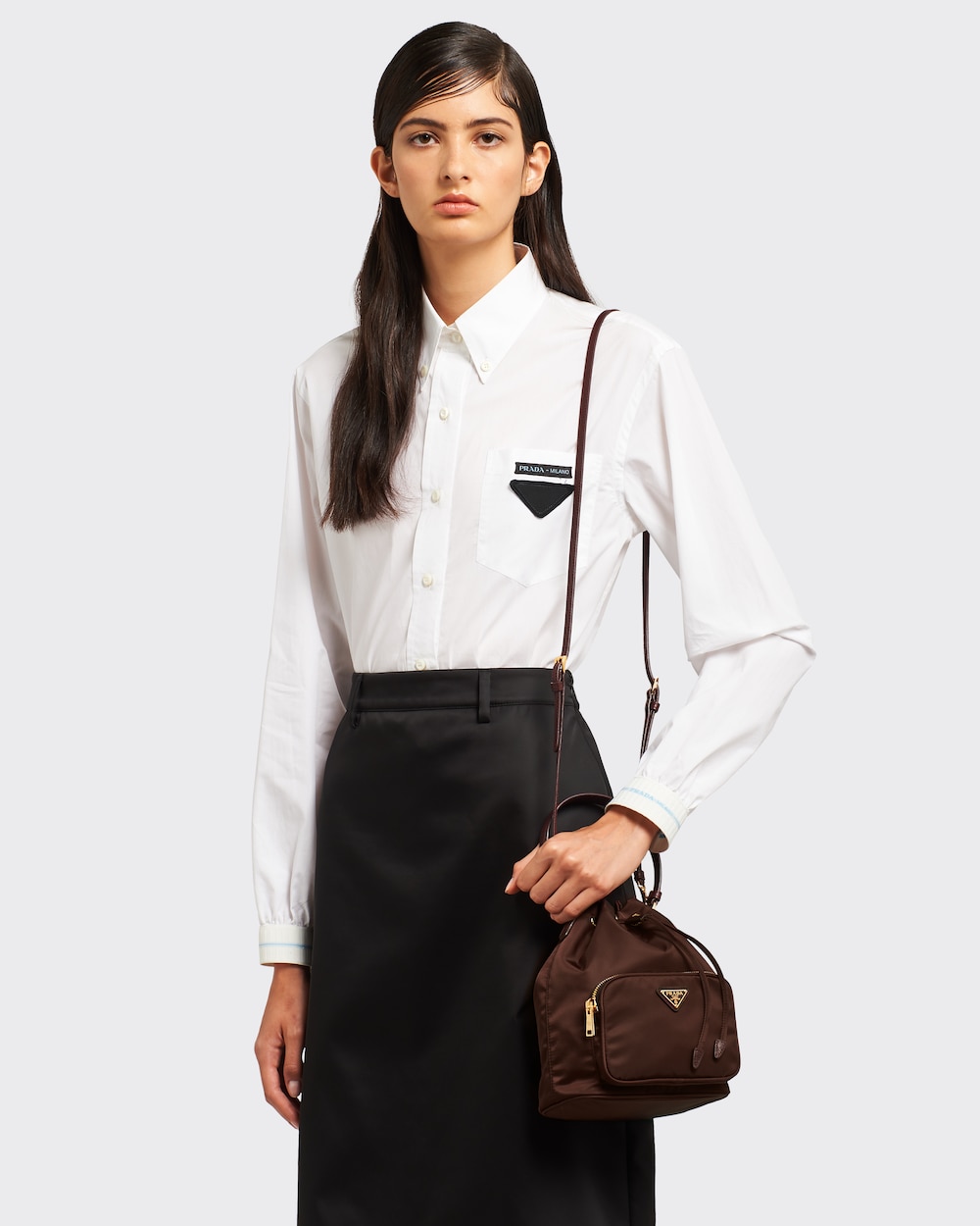 chocolate brown prada bolsa