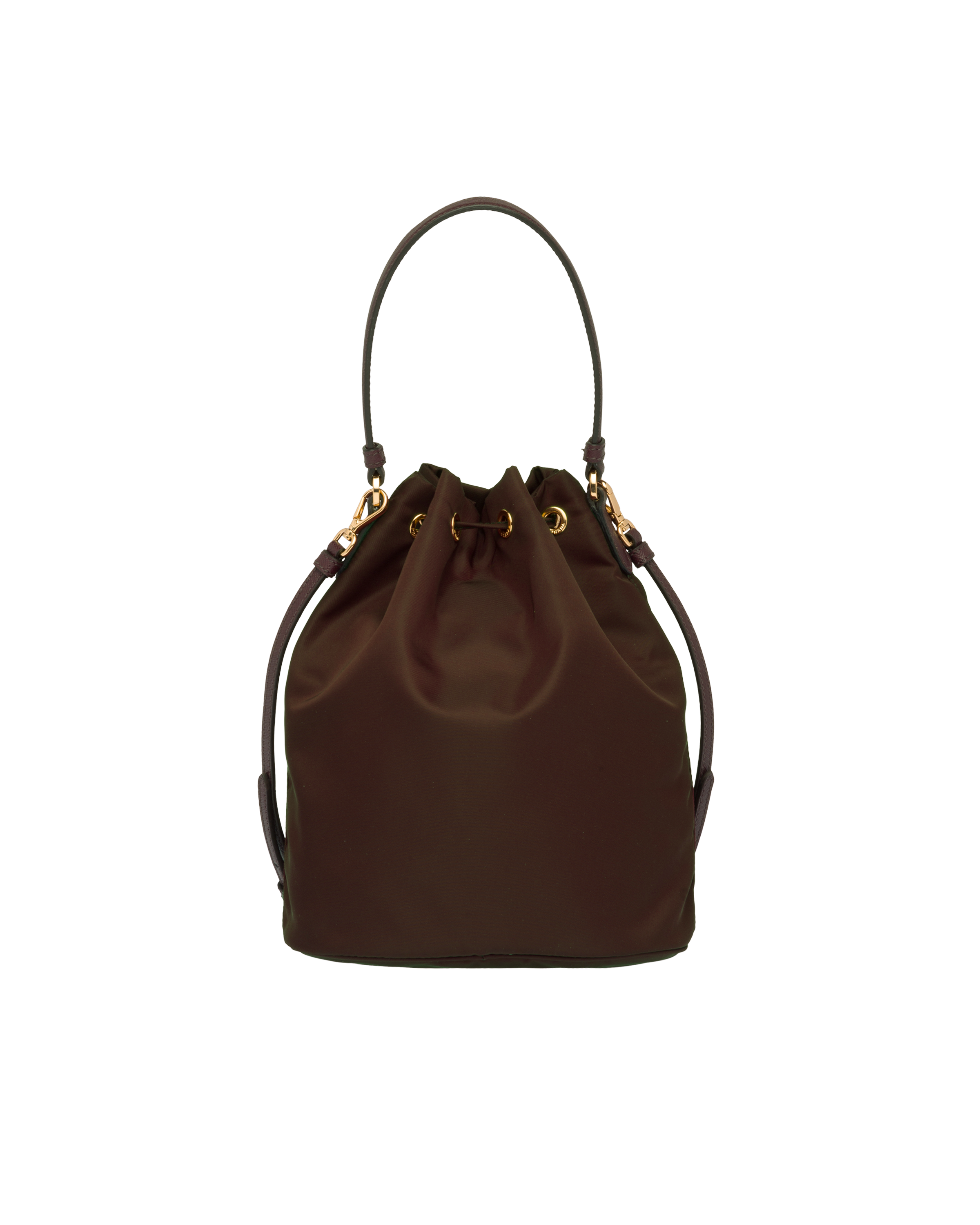 Cocoa Brown Nylon Prada Duet Bucket Shoulder Bag Prada