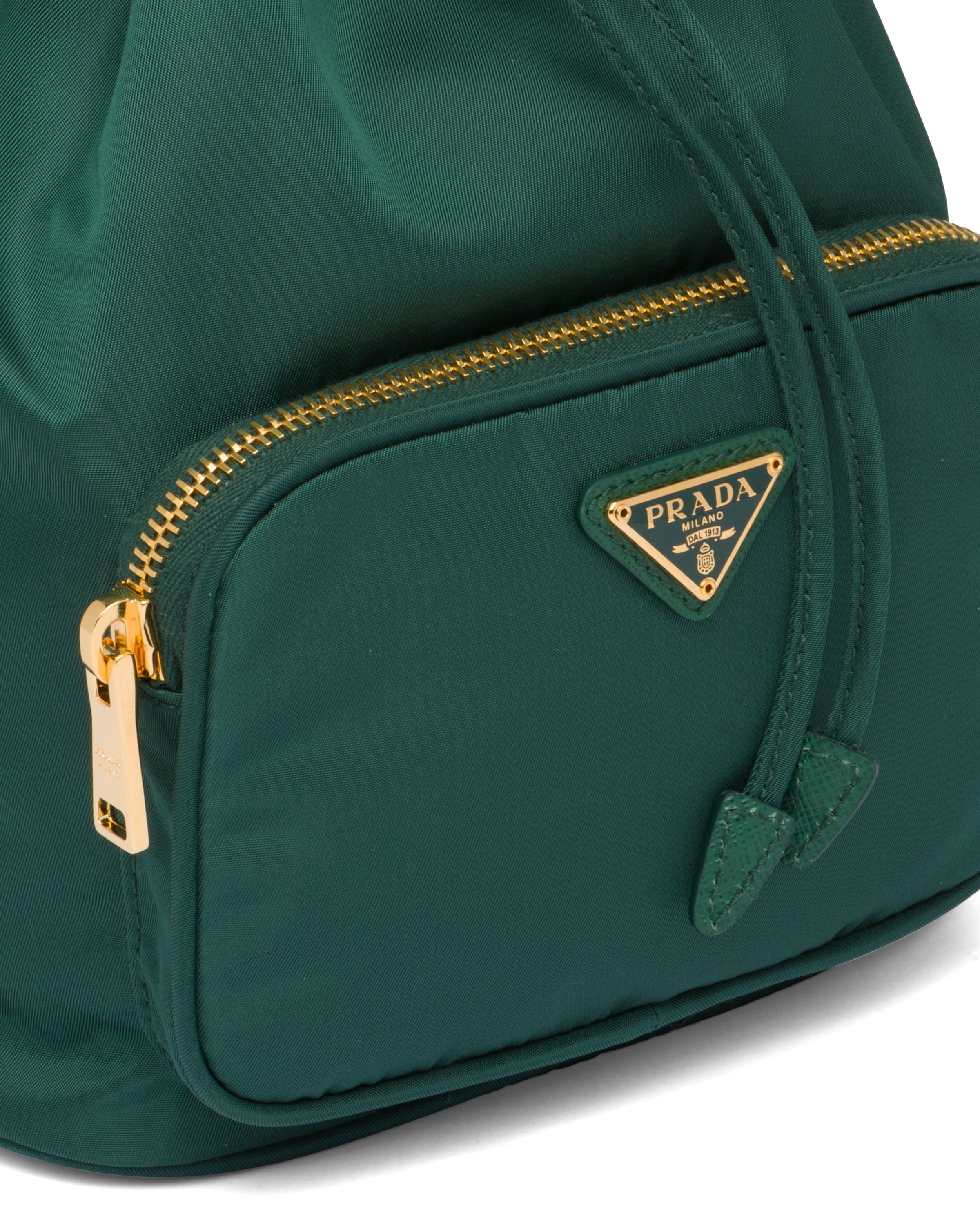 Oleander Green Nylon Prada Duet Shoulder Bag Prada