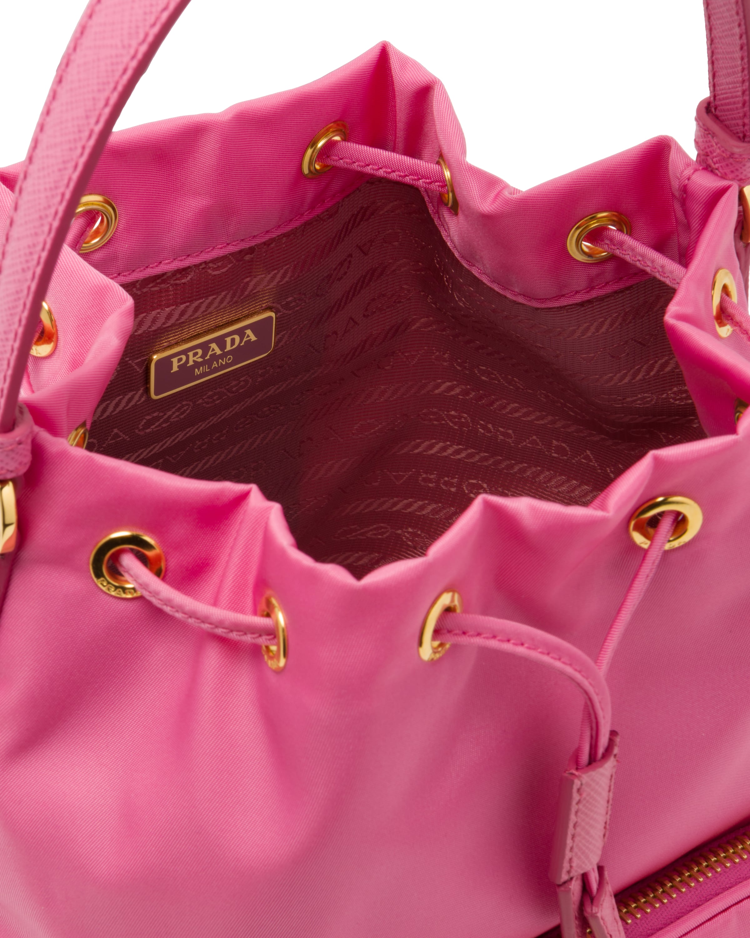 Begonia Pink Nylon Prada Duet Shoulder Bag Prada