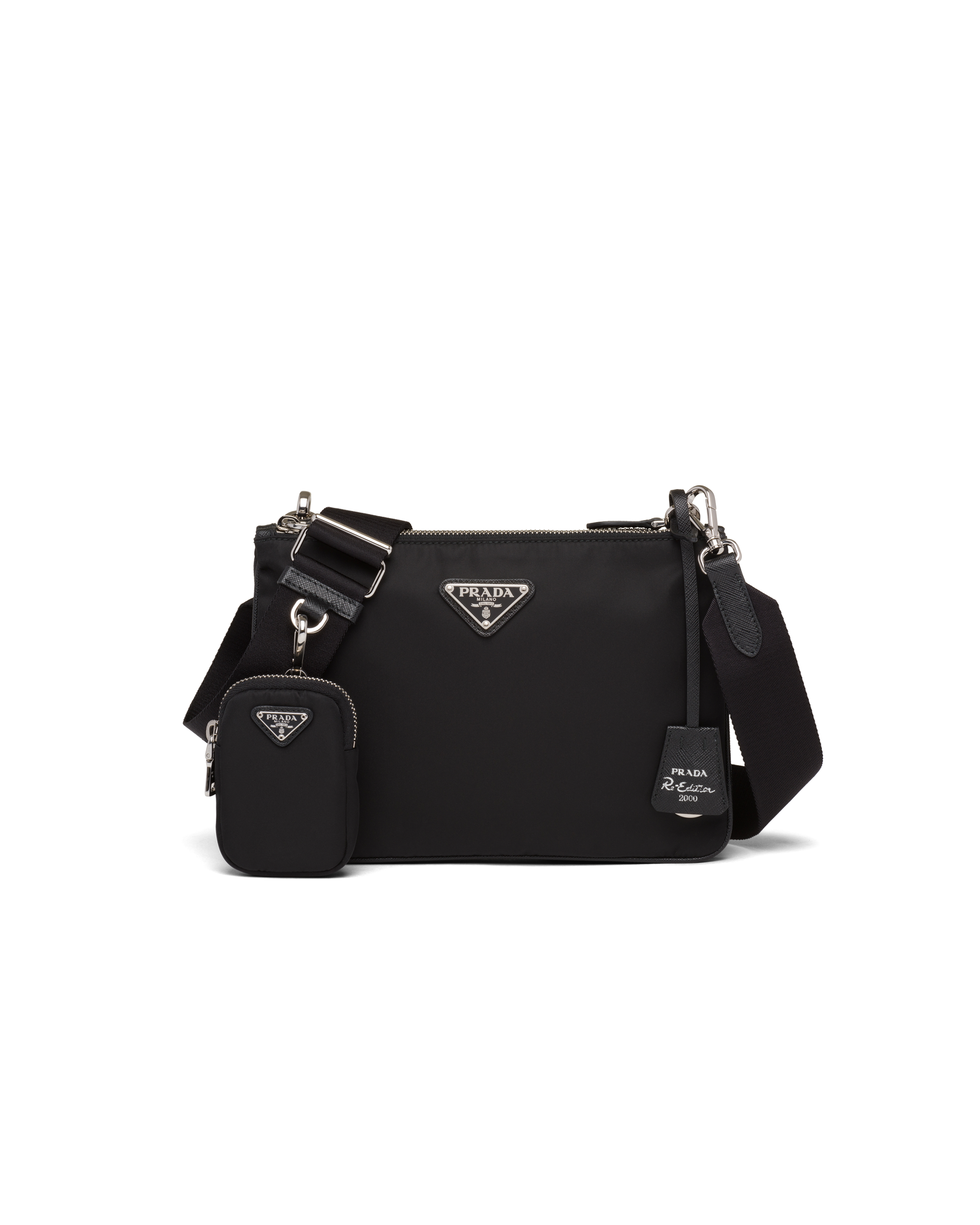 Re-edition 2000 Re-nylon Shoulder Bag In Black