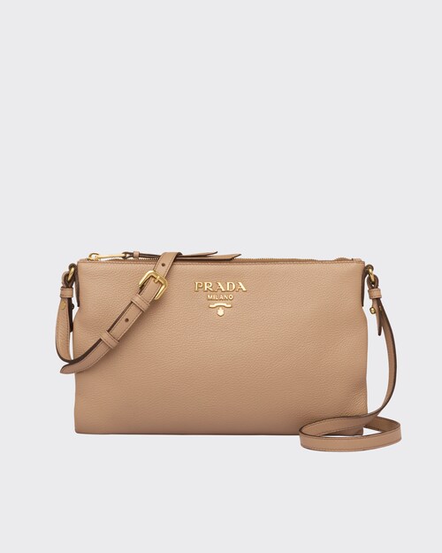 Bolsa Em Couro Daino Bege Cameo Prada