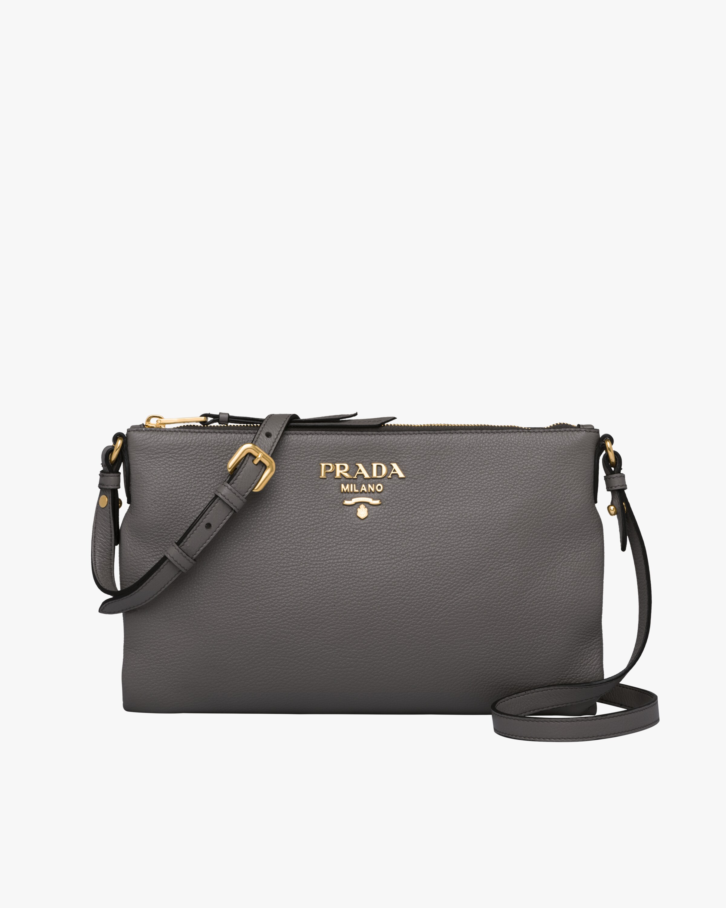 Marble Gray Leather shoulder bag Prada