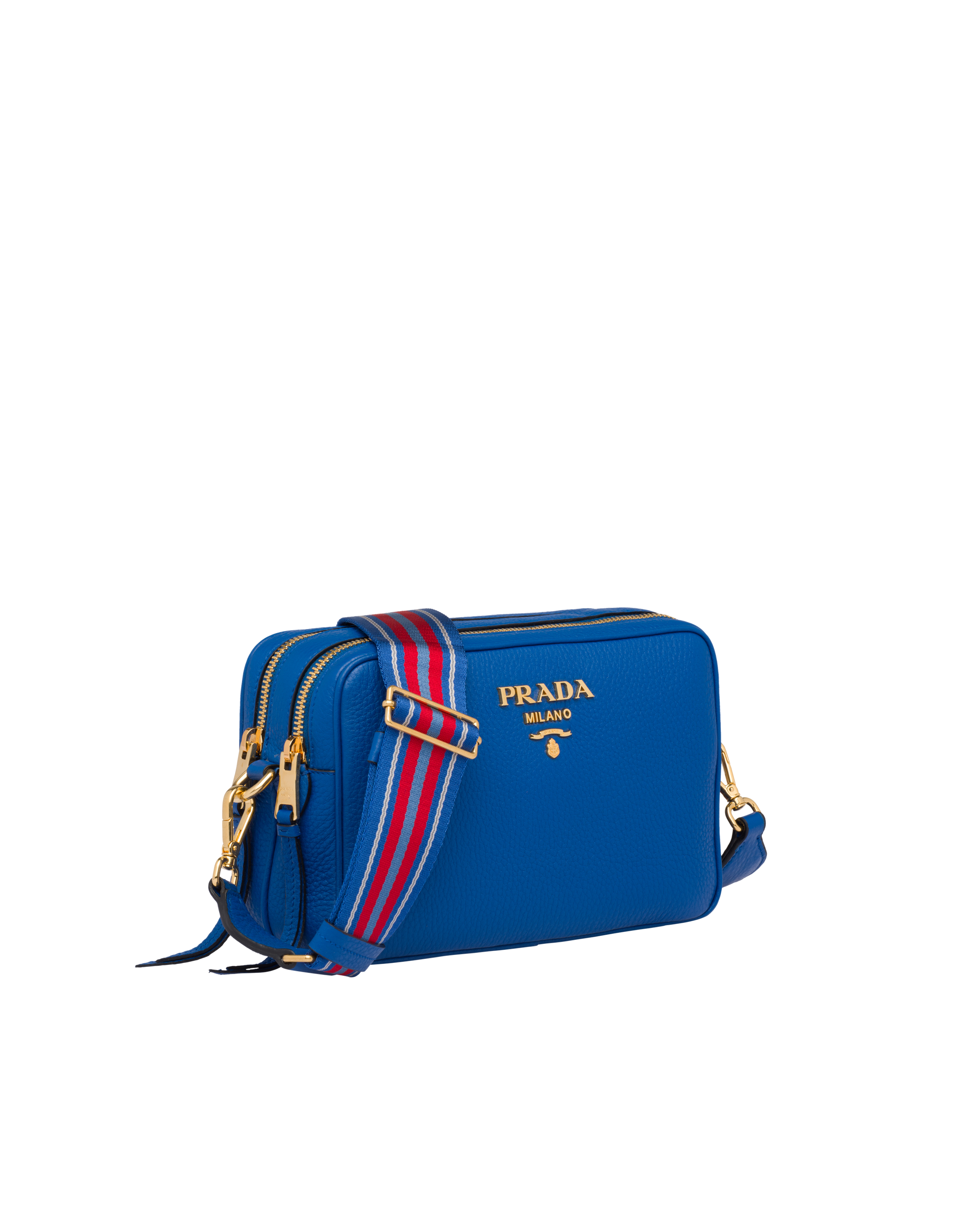 ライトブルー レザー ショルダーバッグ Prada