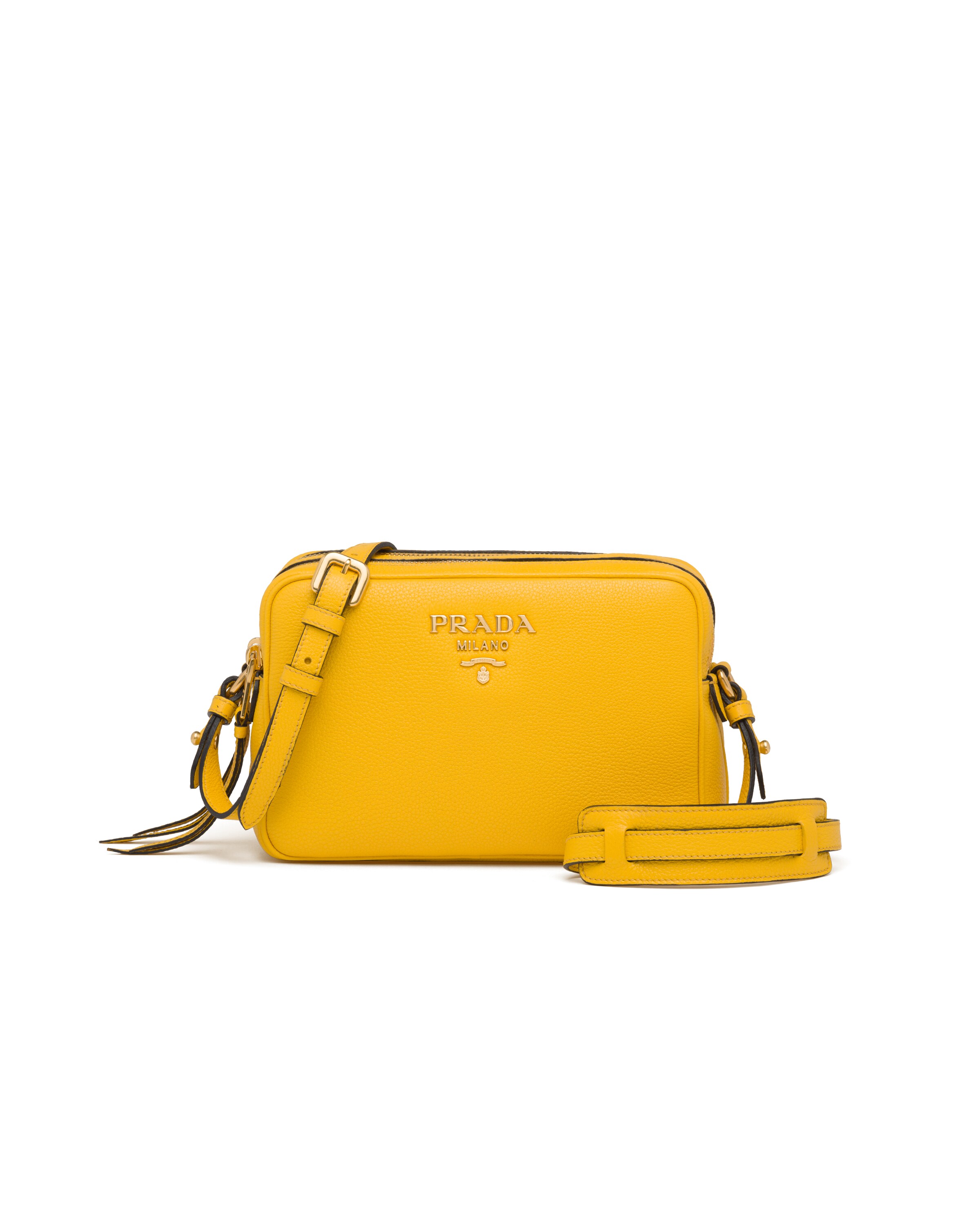 Sunny Yellow Leather CrossBody Bag Prada