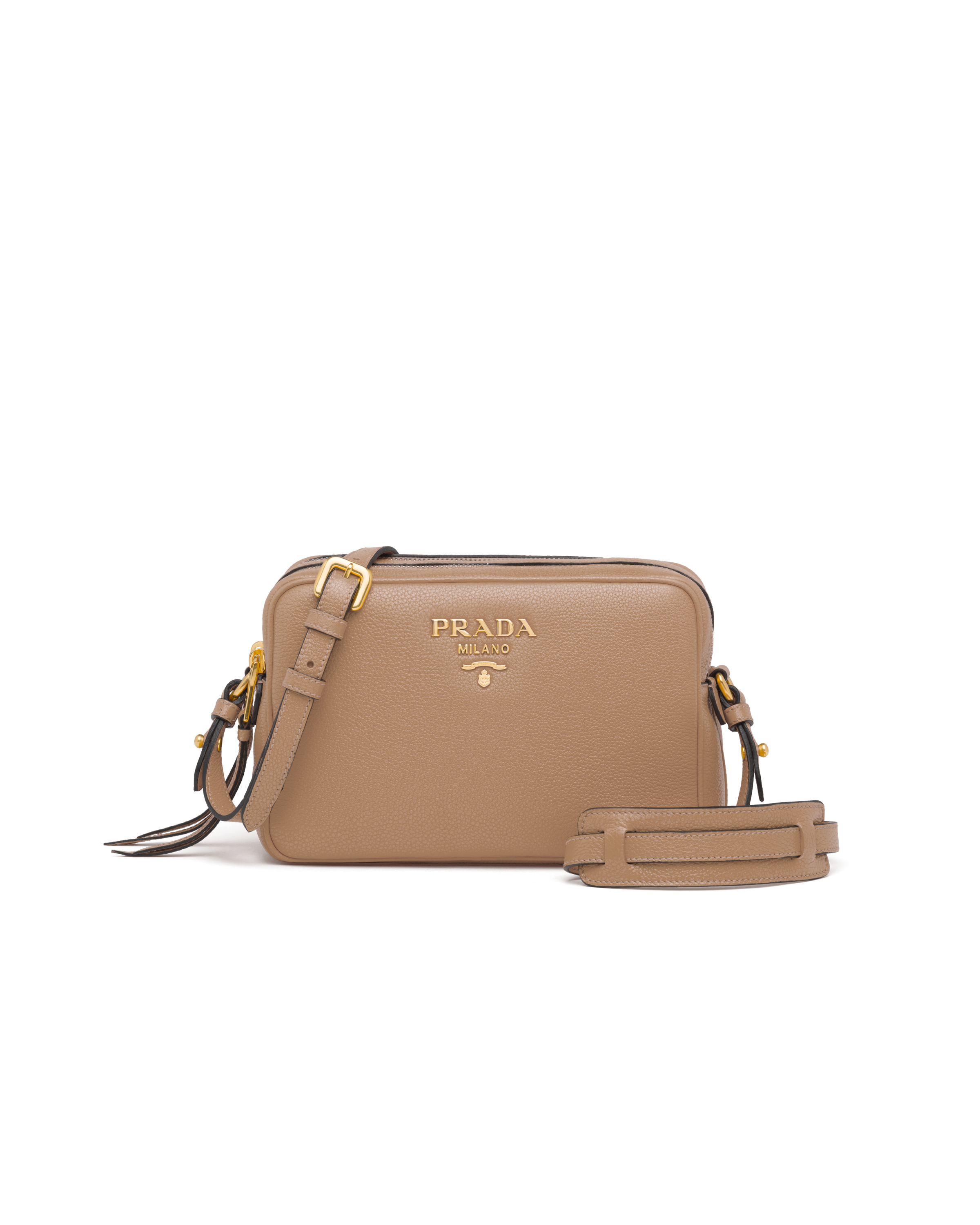 Cameo Beige Leather Cross-Body Bag | Prada