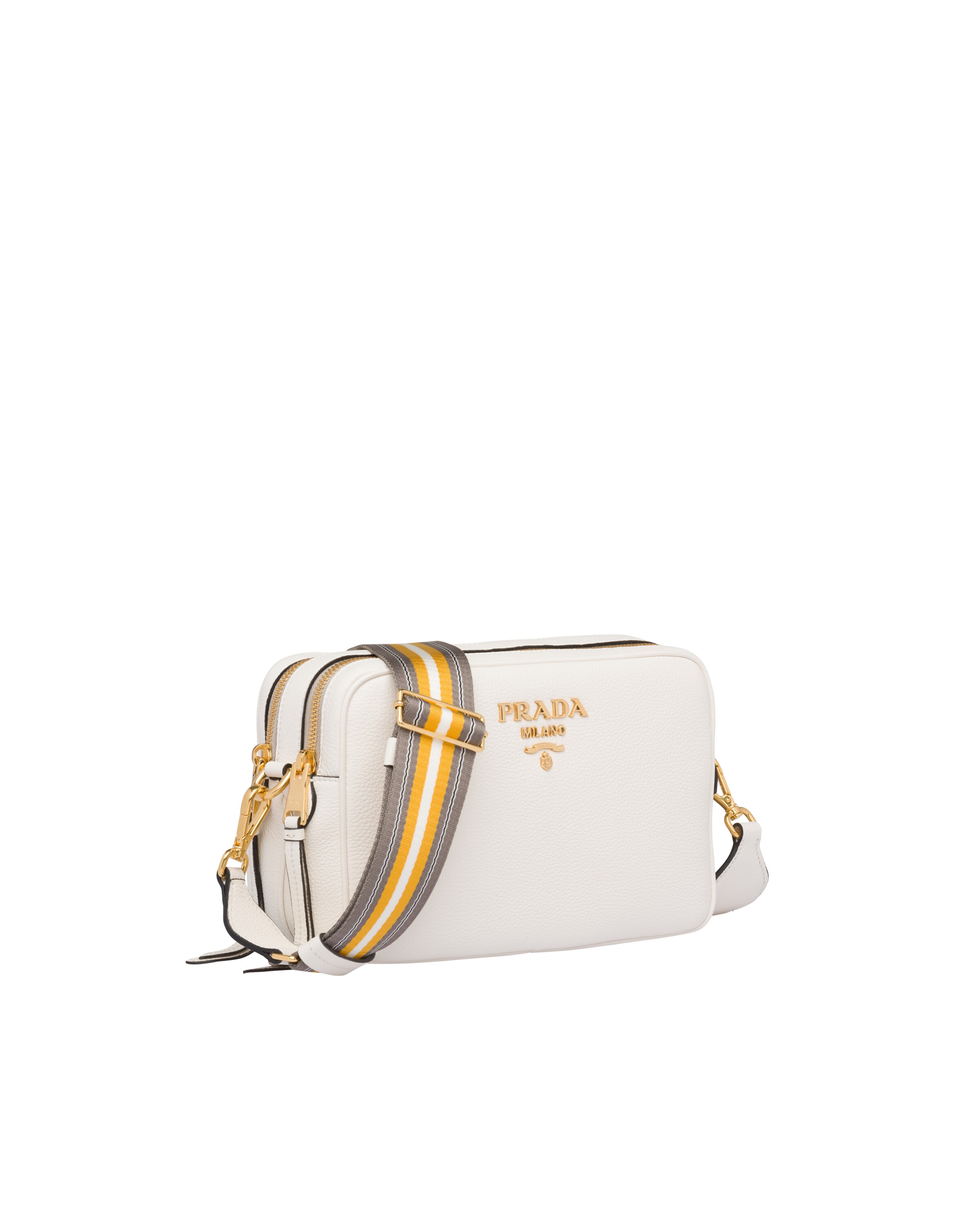 White Leather CrossBody Bag Prada