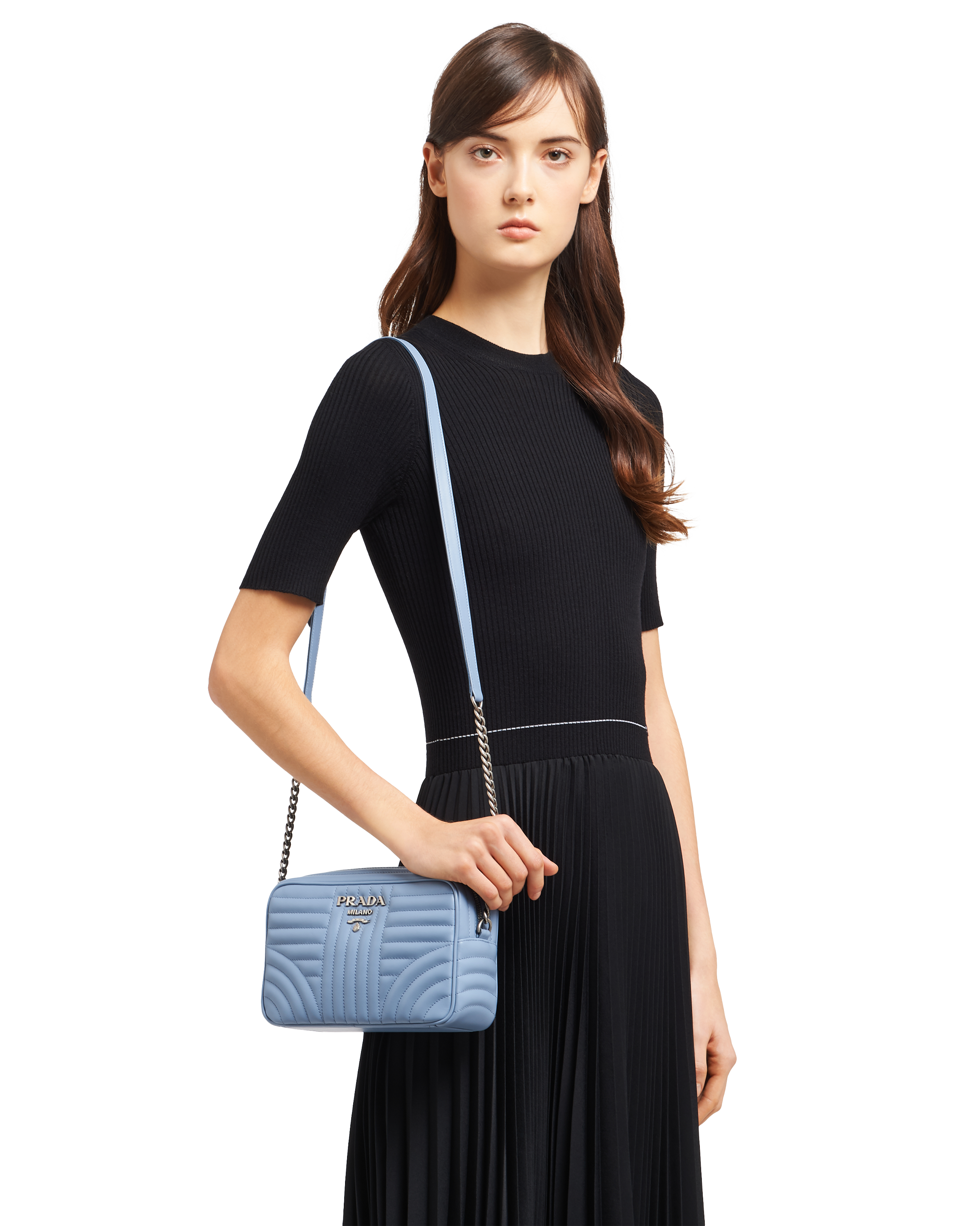 prada diagramme leather bag