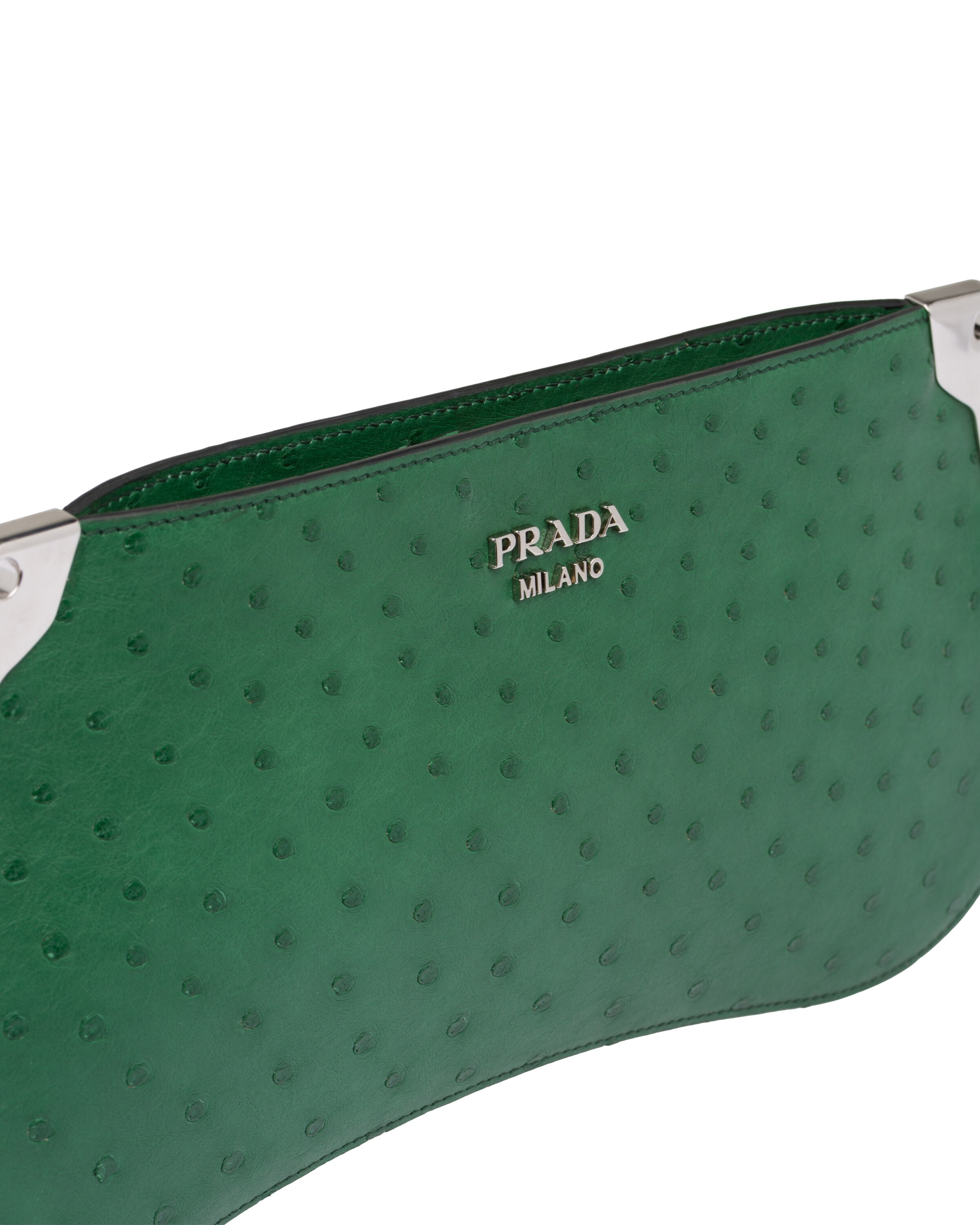 Green Prada Sidonie ostrich leather bag Prada