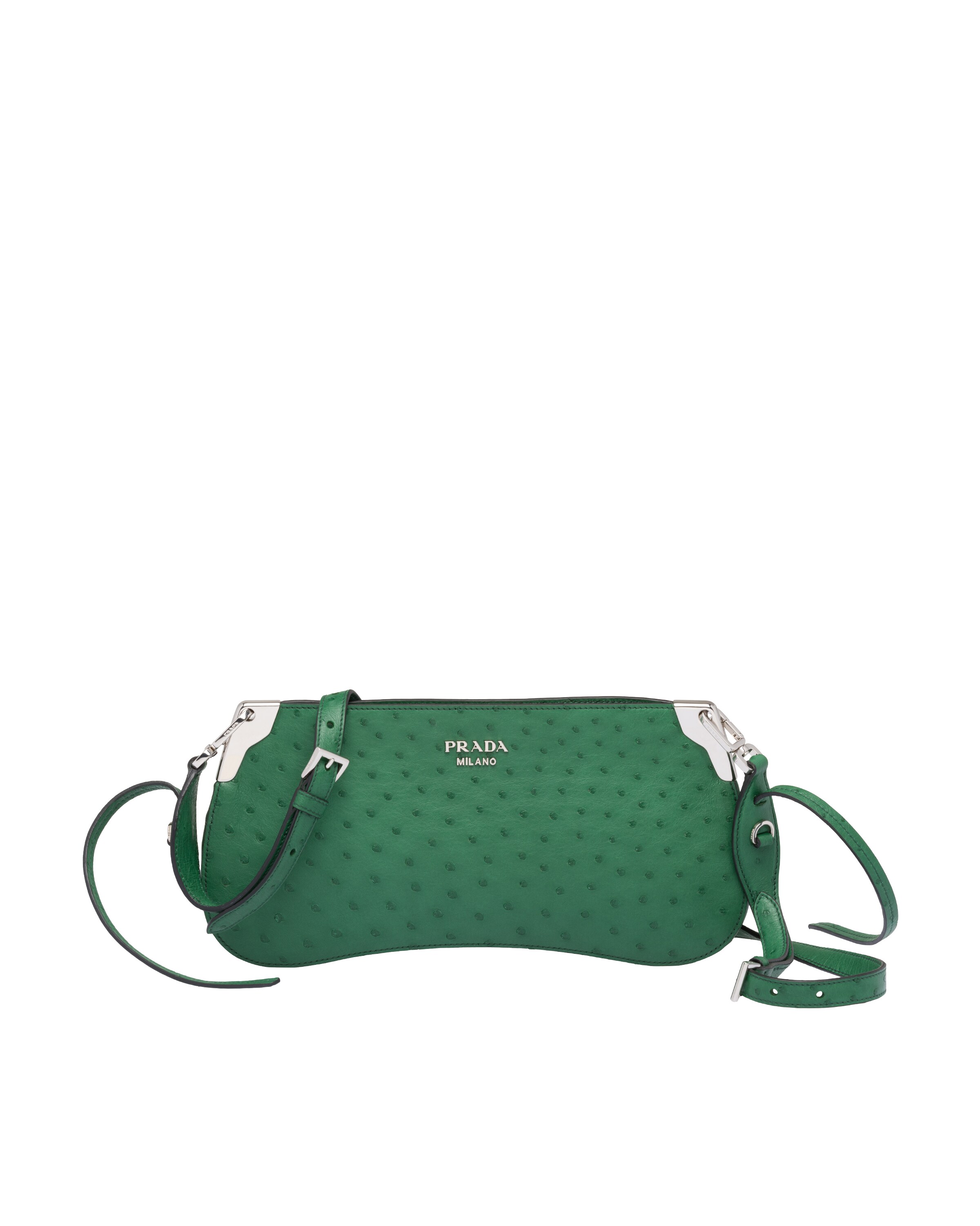 Green Prada Sidonie ostrich leather bag Prada