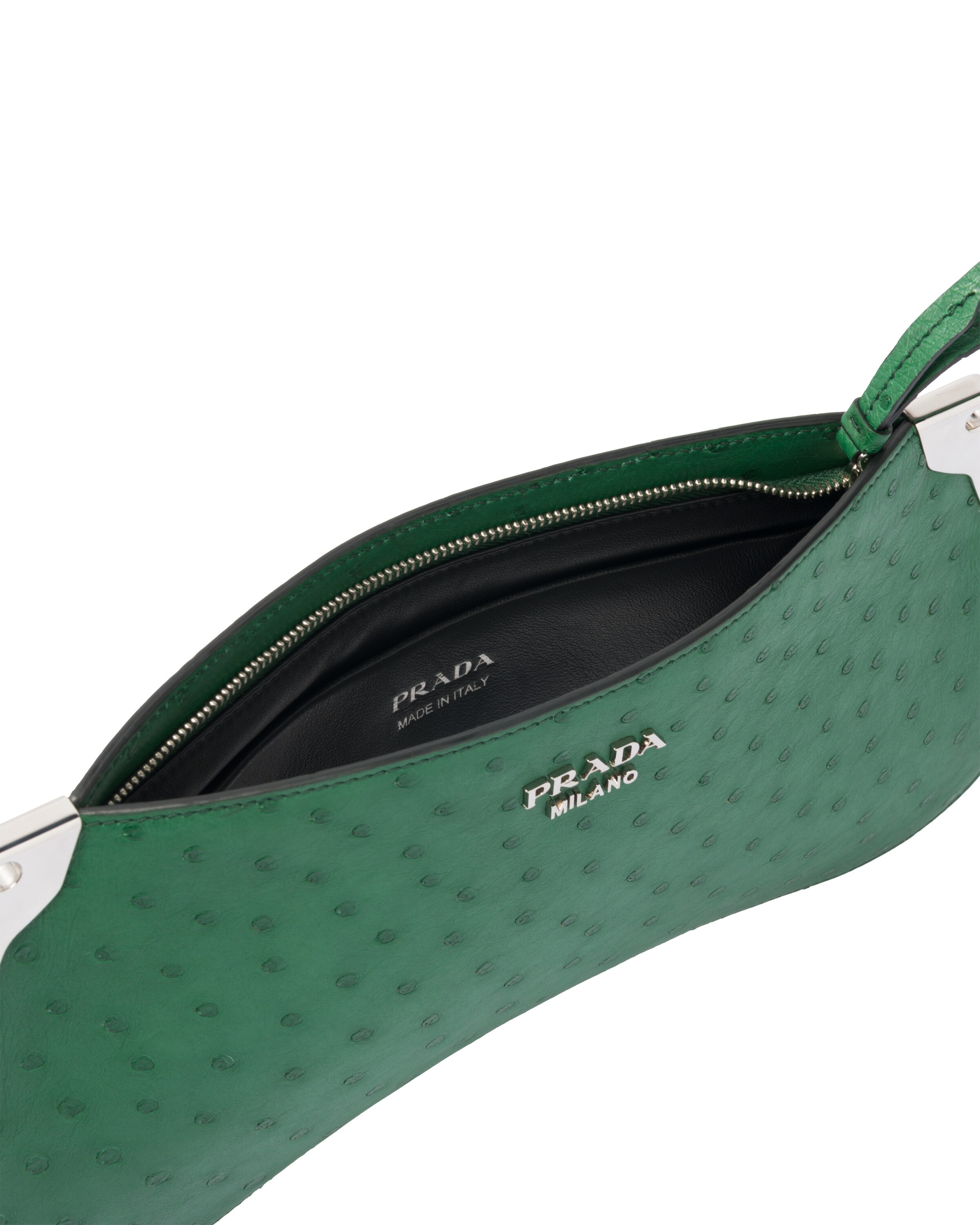 Green Prada Sidonie ostrich leather bag Prada