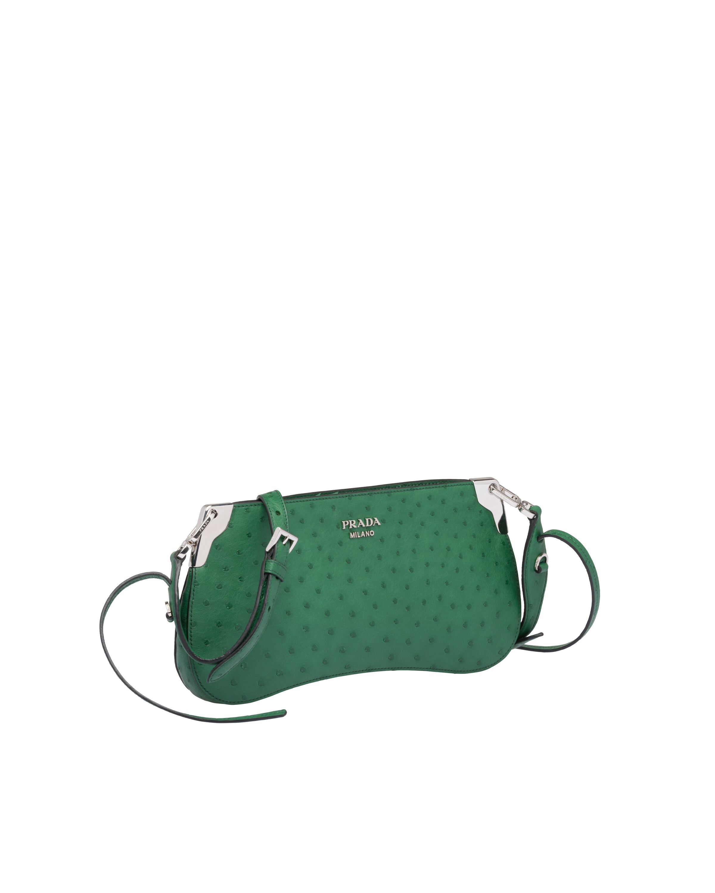 Green Prada Sidonie ostrich leather bag Prada