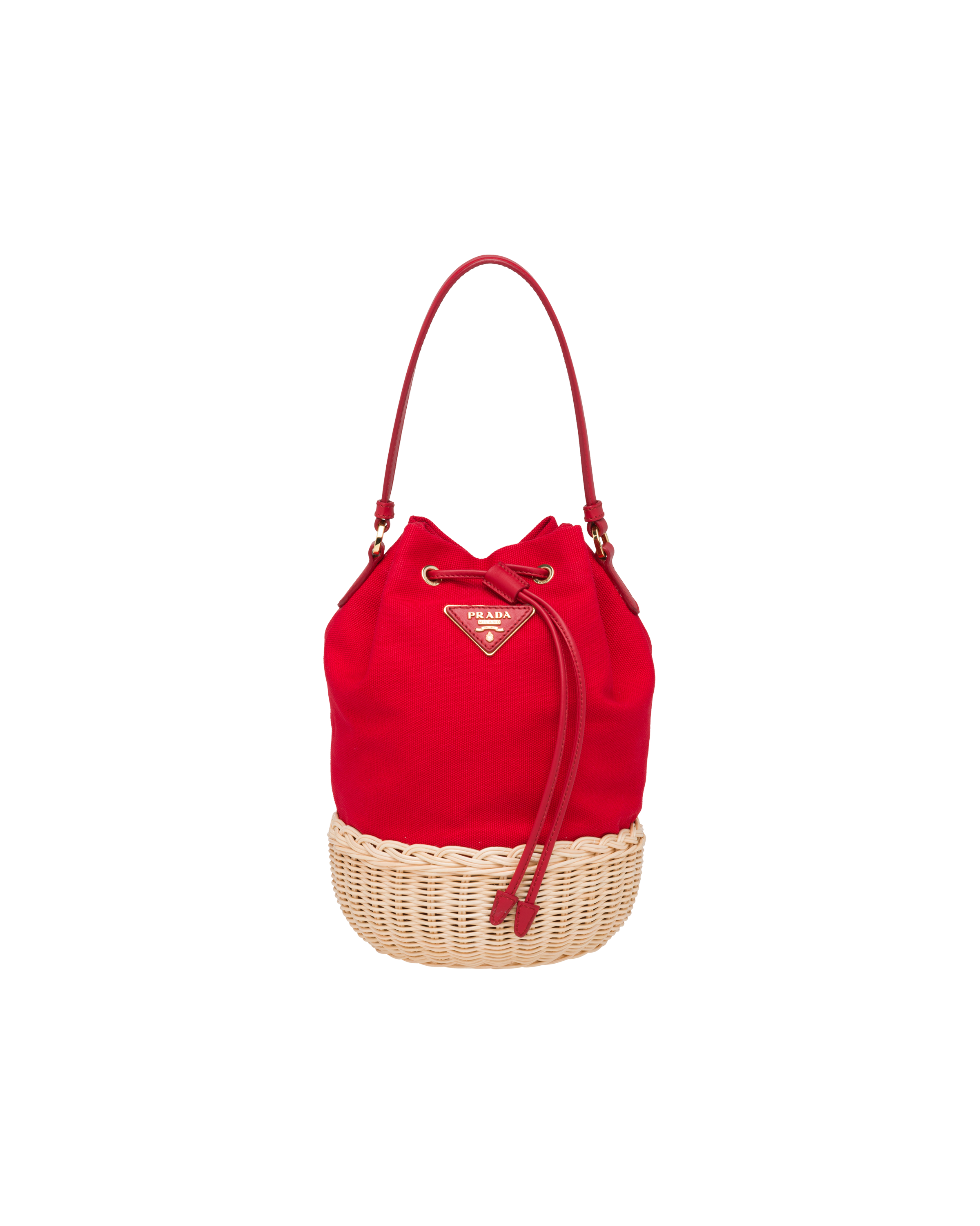 prada canvas bucket bag