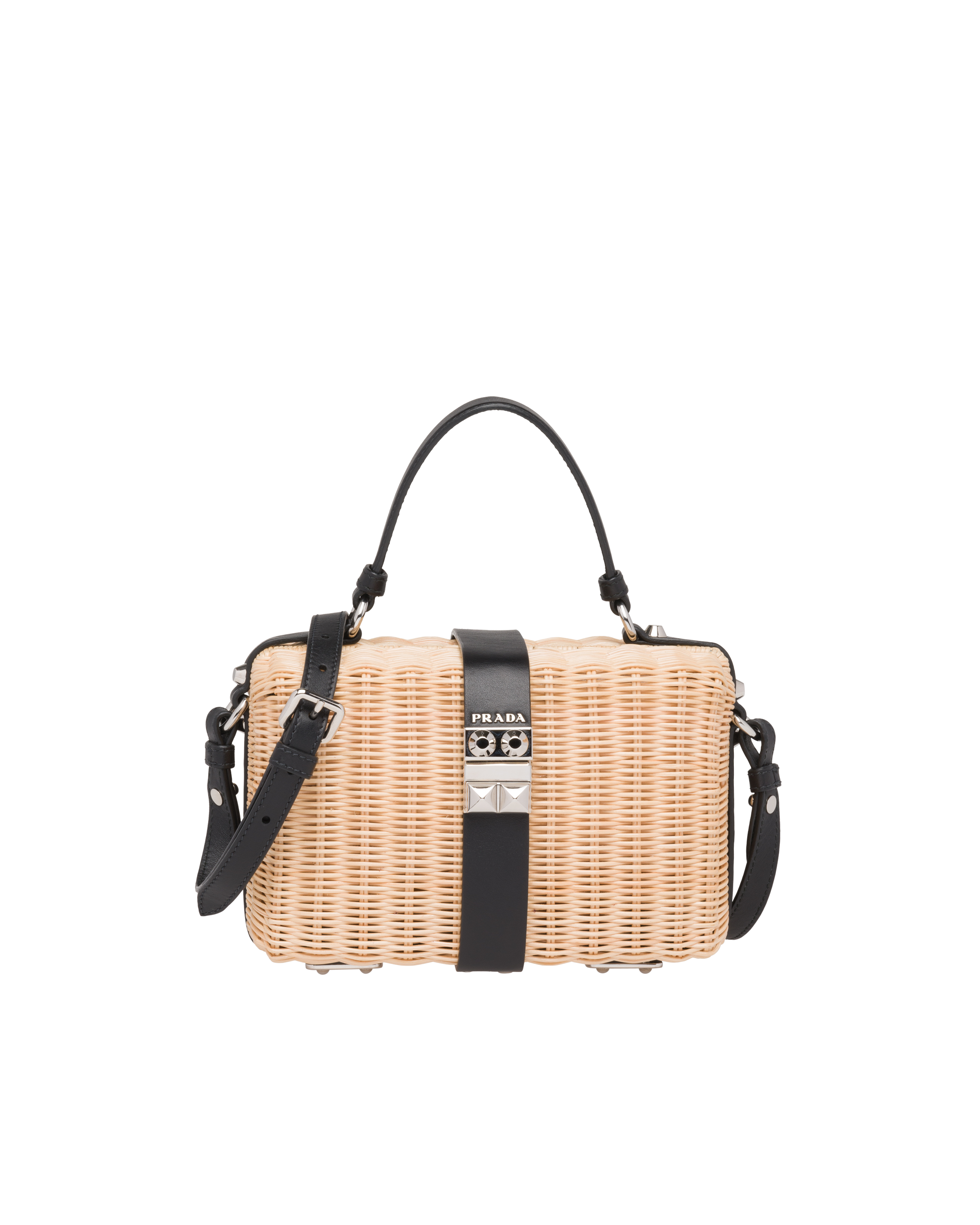 prada wicker bucket bag