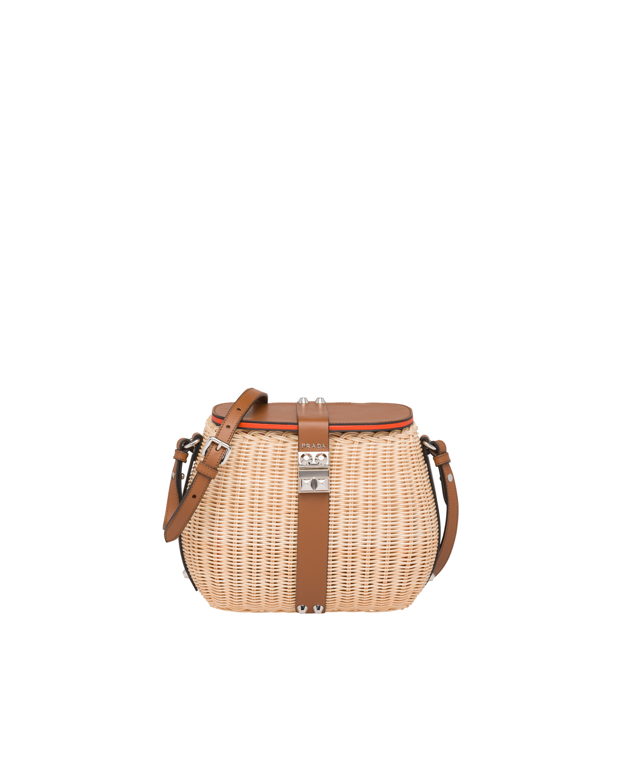 prada wicker bag white