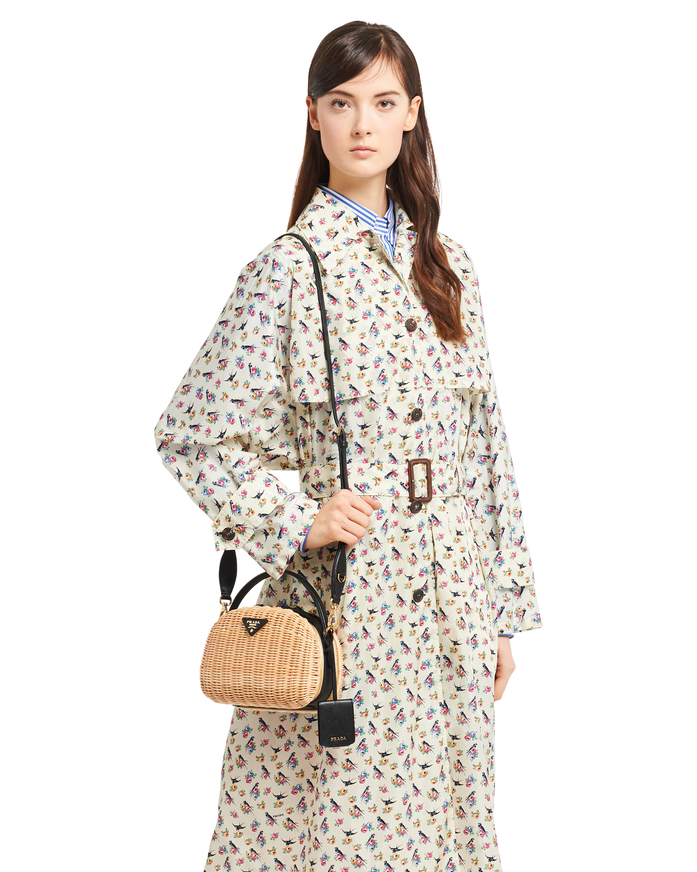 prada wicker bag white