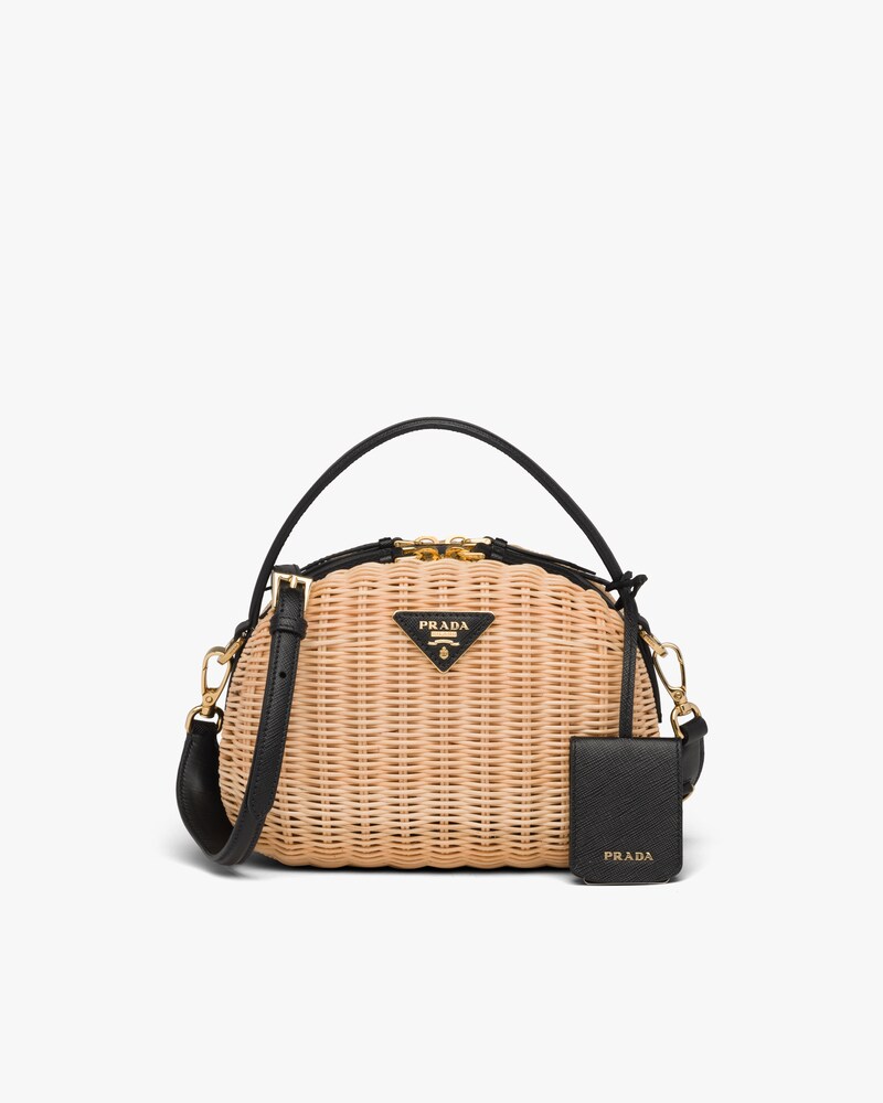 wicker leather bag