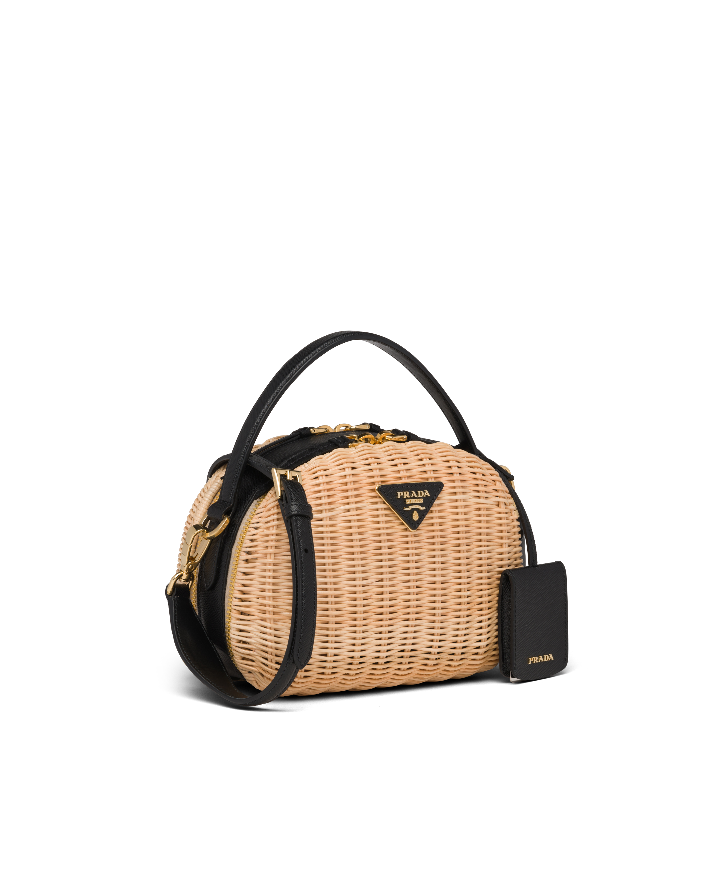 prada woven rattan clutch