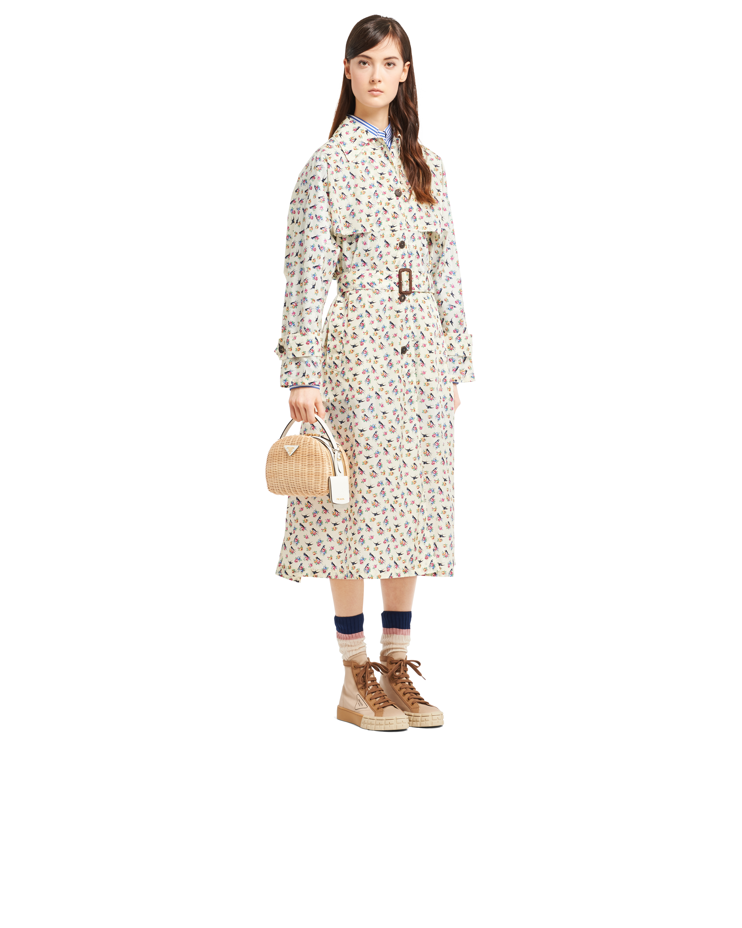 prada wicker bag white