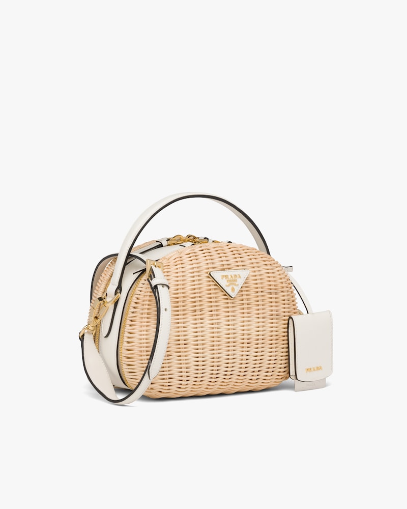 prada white wicker bag