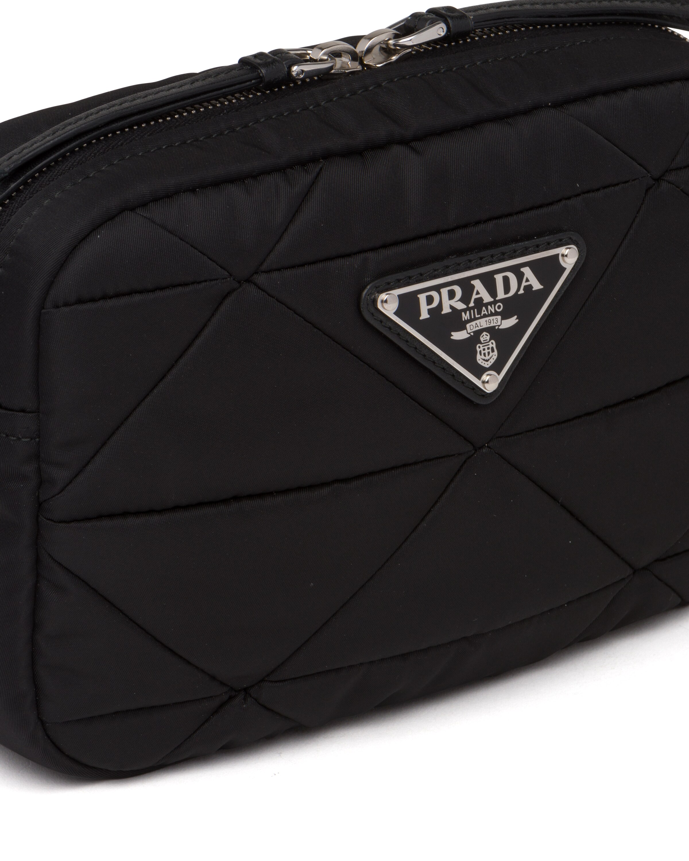 Black Padded nylon shoulder bag Prada