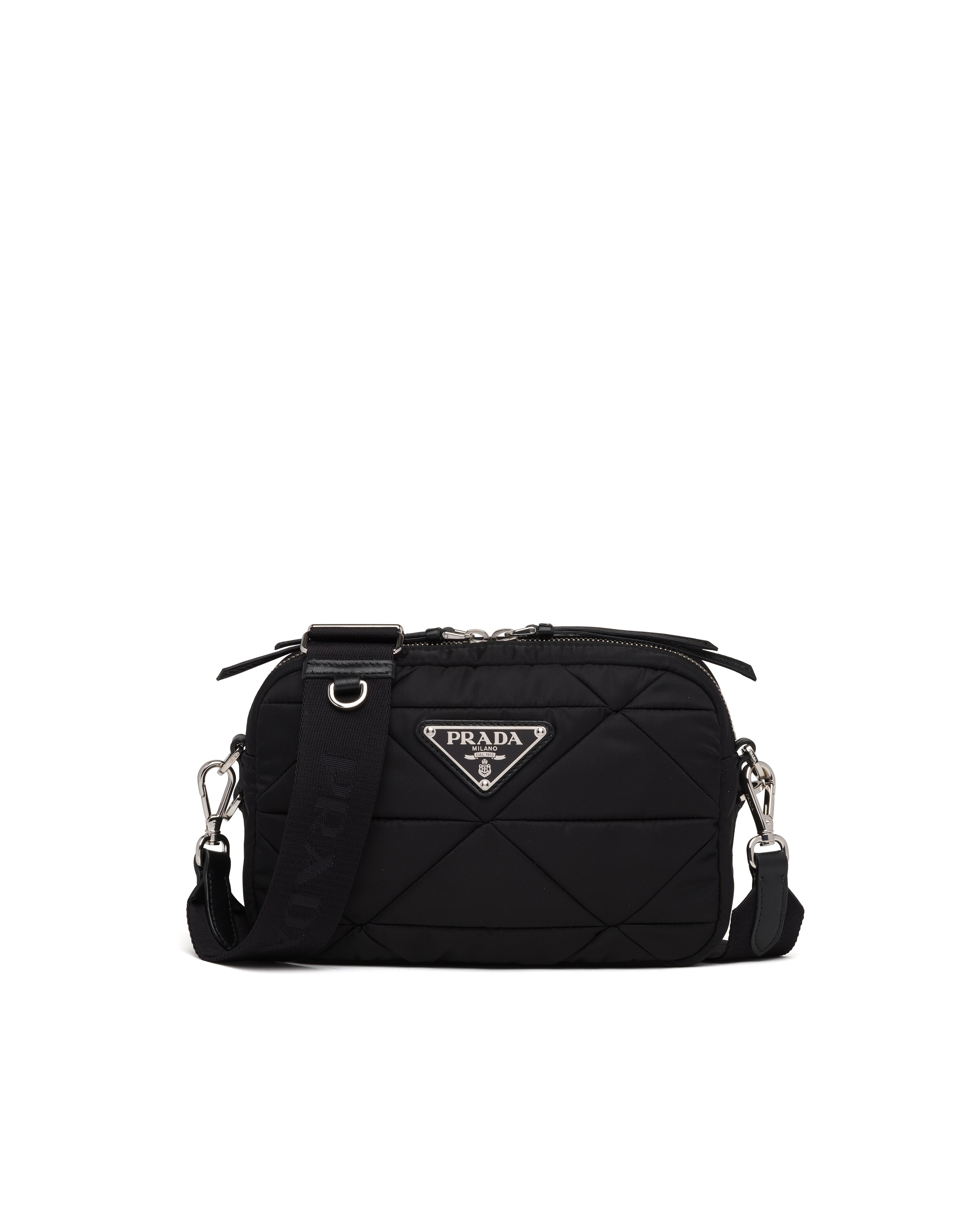 Black Padded nylon shoulder bag Prada