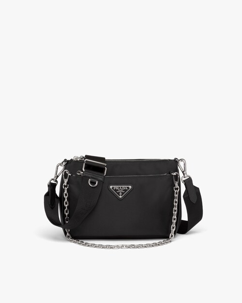 prada nylon studded shoulder bag