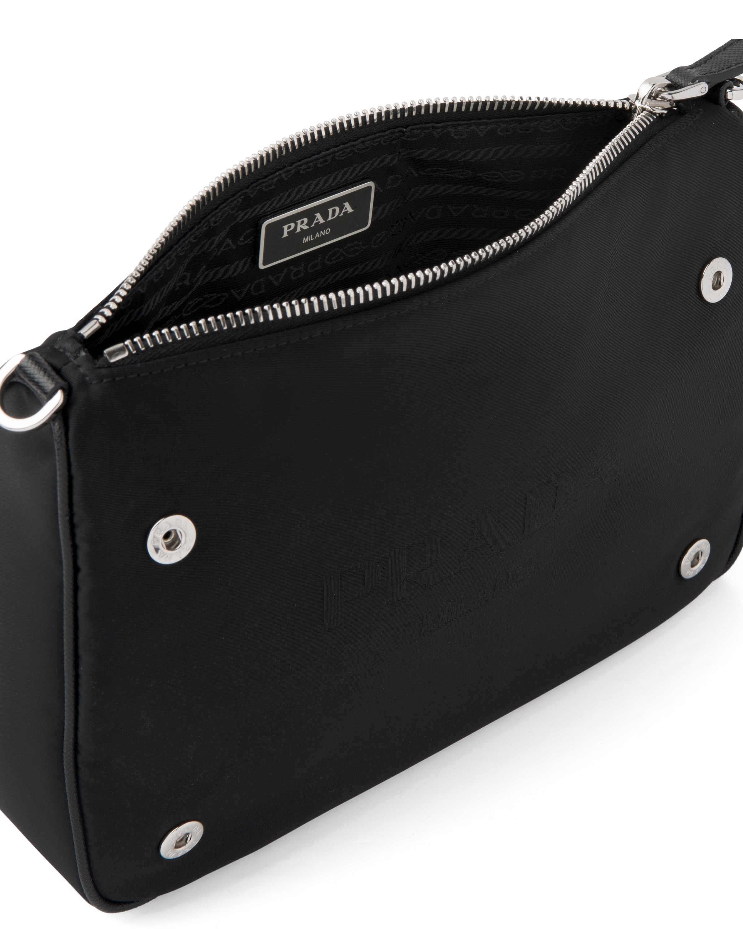 Black ReNylon and Saffiano leather shoulder bag Prada