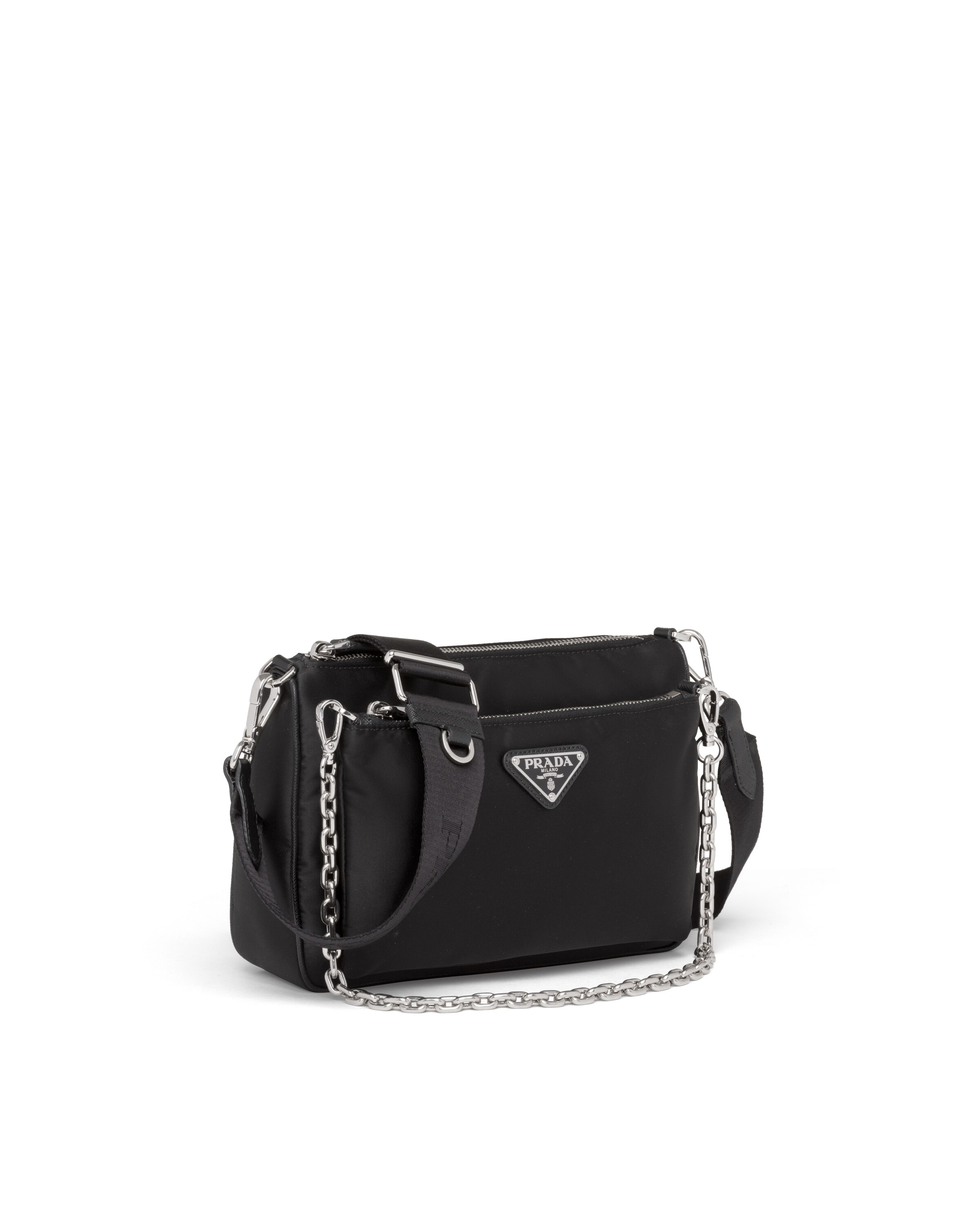 Black ReNylon and Saffiano leather shoulder bag Prada