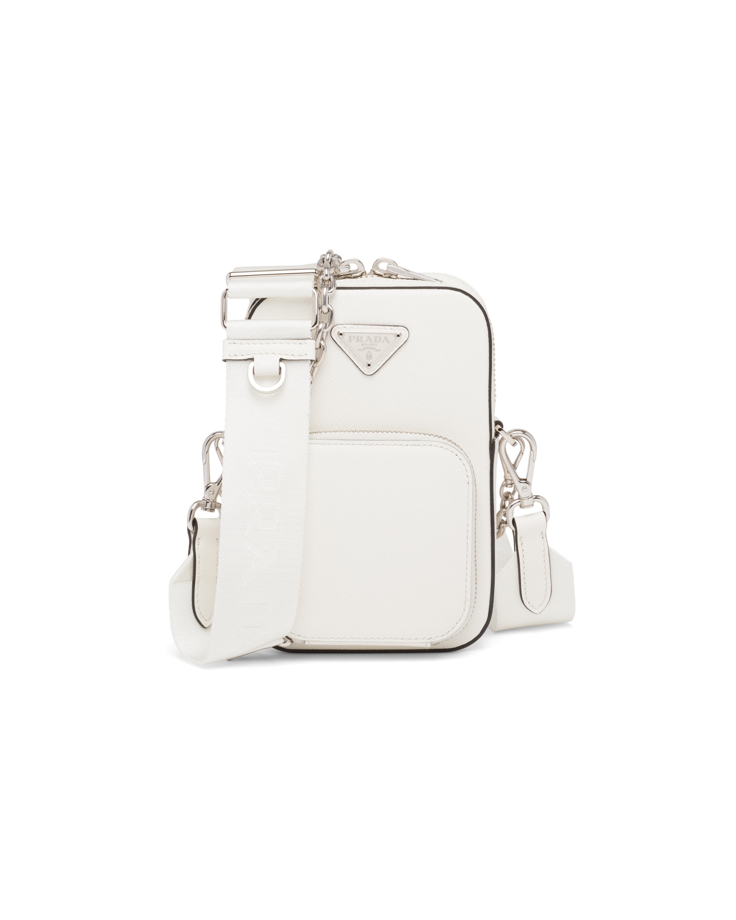 White Saffiano leather mini bag | Prada