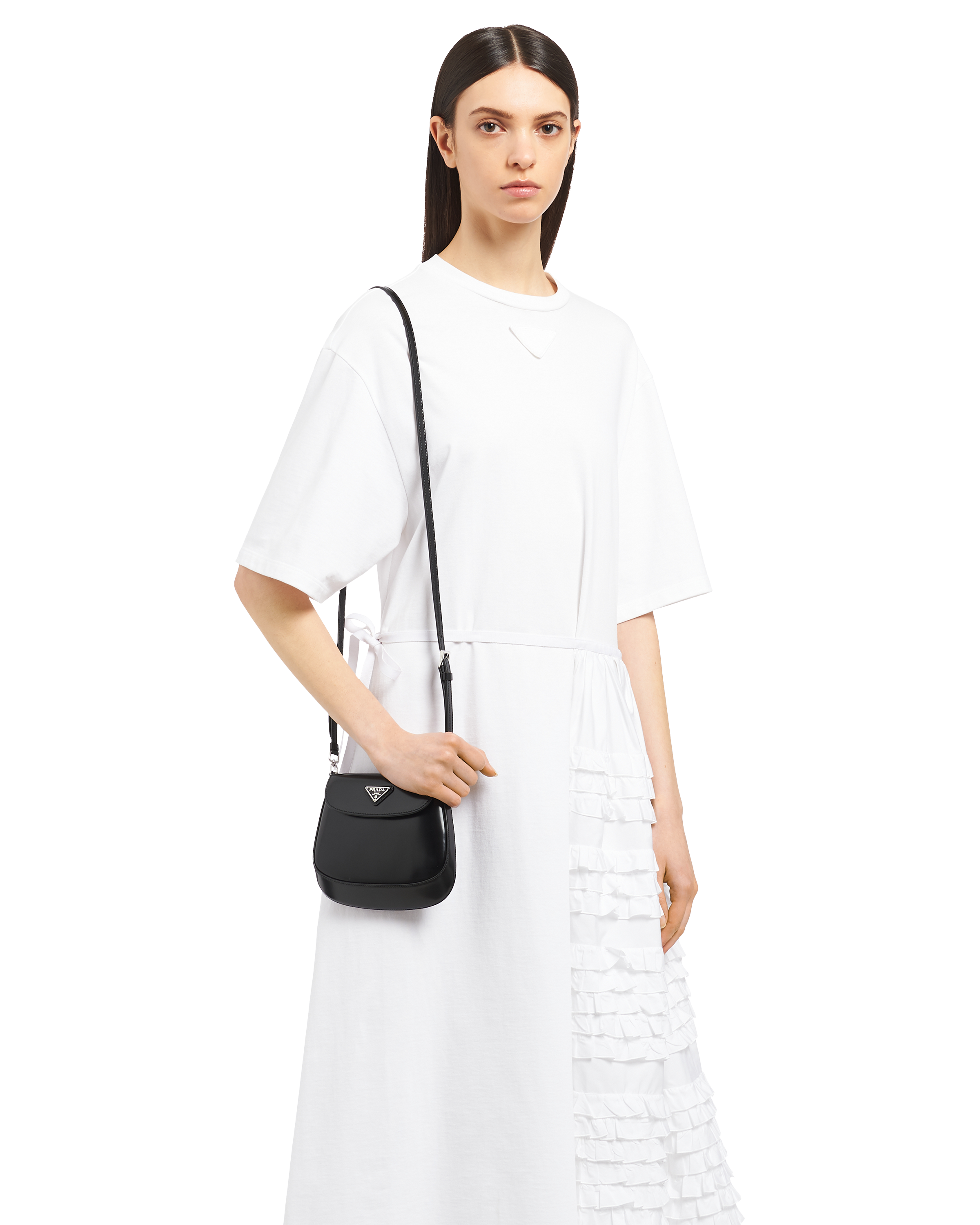 prada prada cleo 亮面皮革迷你翻盖式单肩包 2