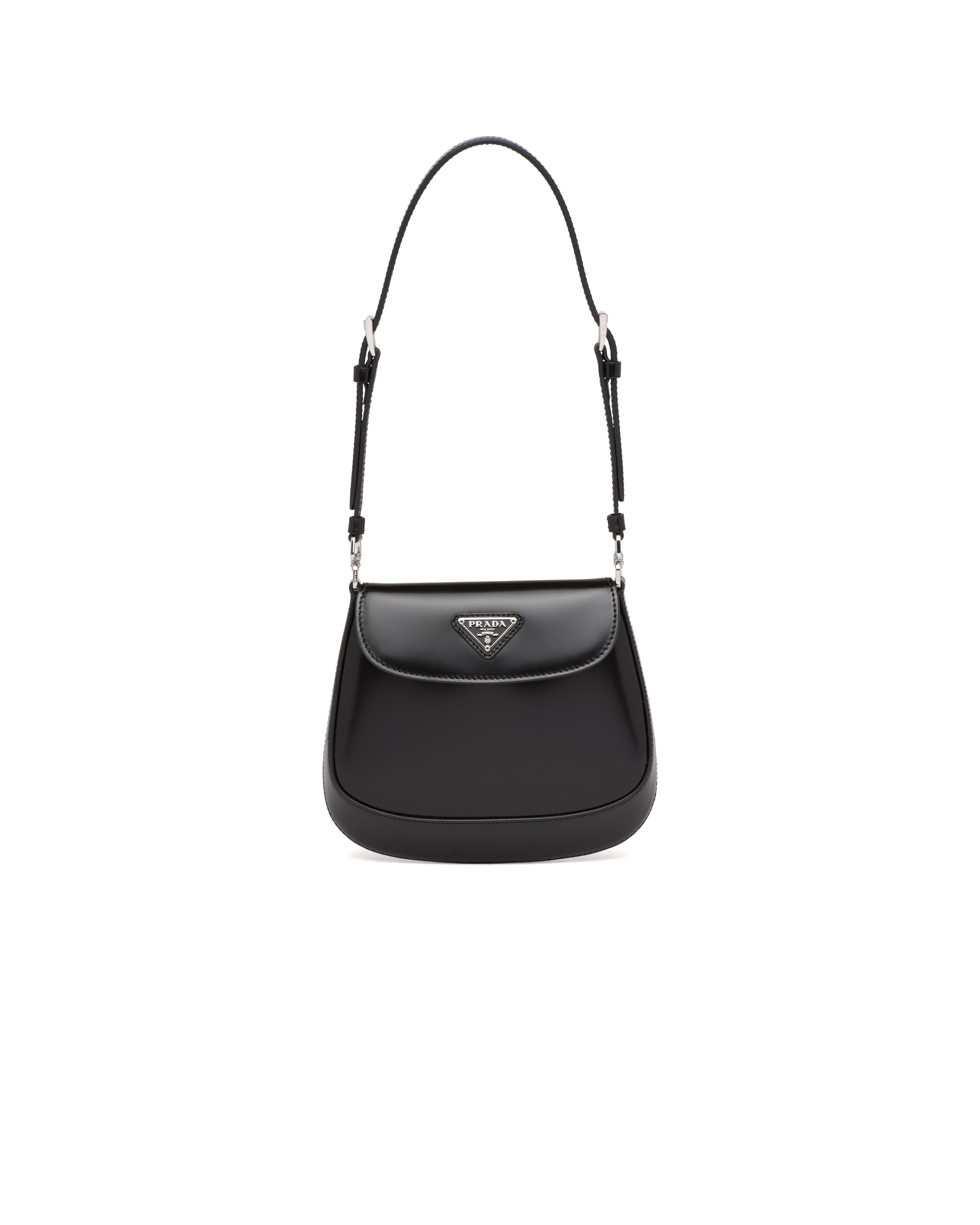 Black Prada Cleo brushed leather shoulder bag | Prada