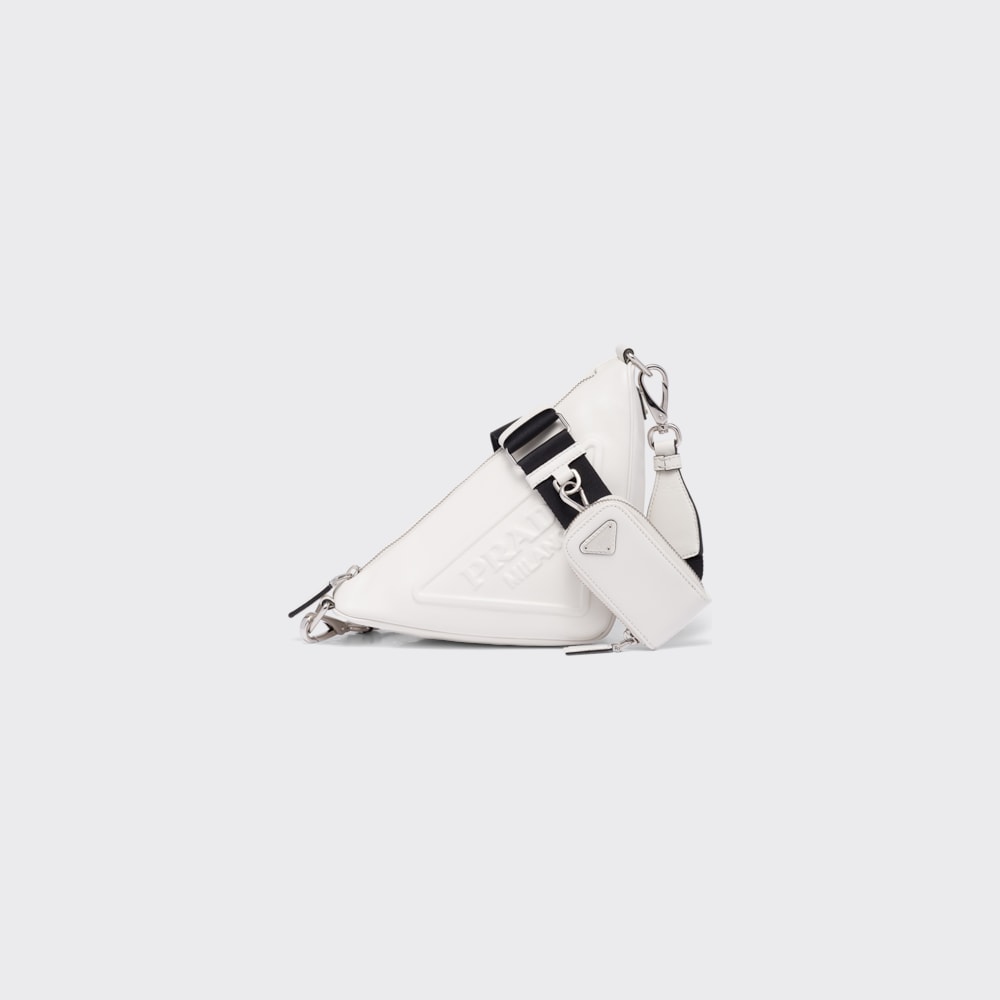White Leather Prada Triangle shoulder bag Prada