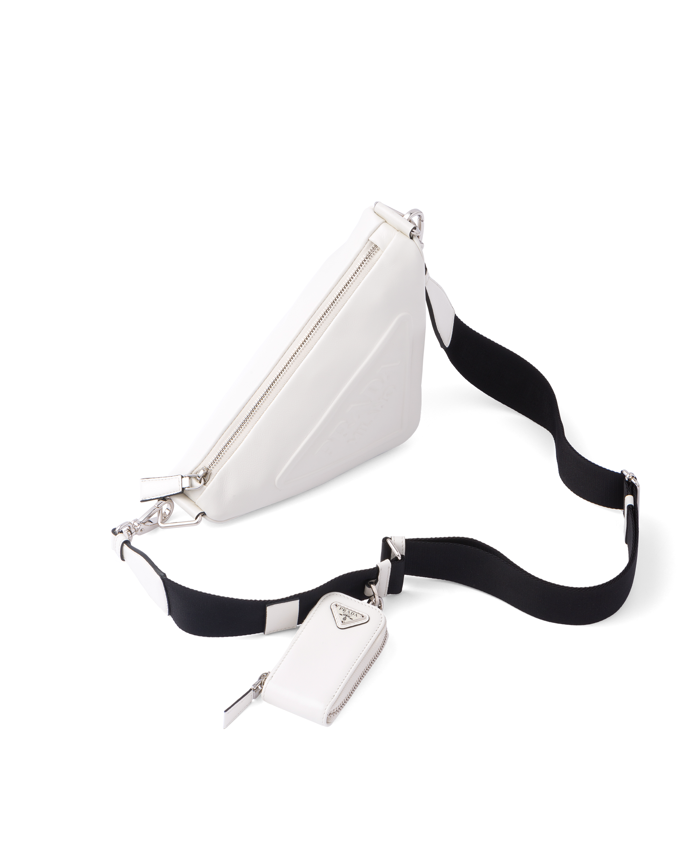 White Leather Prada Triangle shoulder bag Prada
