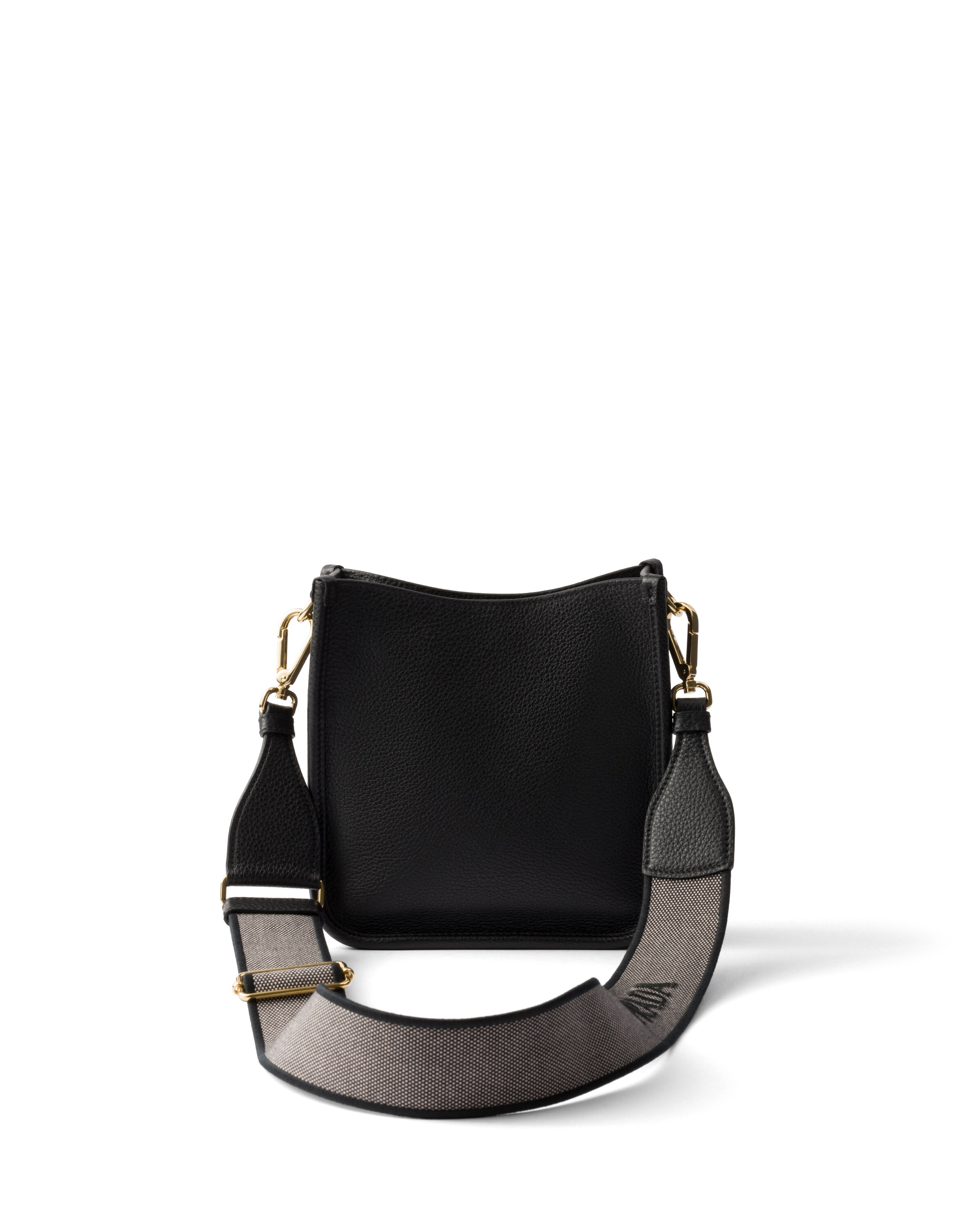 Prada Mini Leather Shoulder Bag In Black