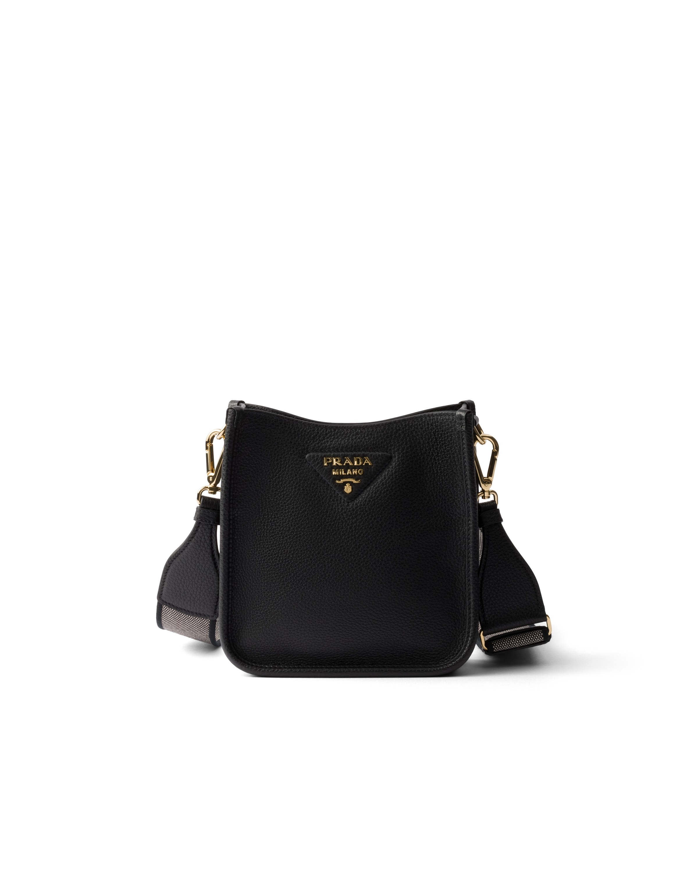 Prada Mini Leather Shoulder Bag In Black