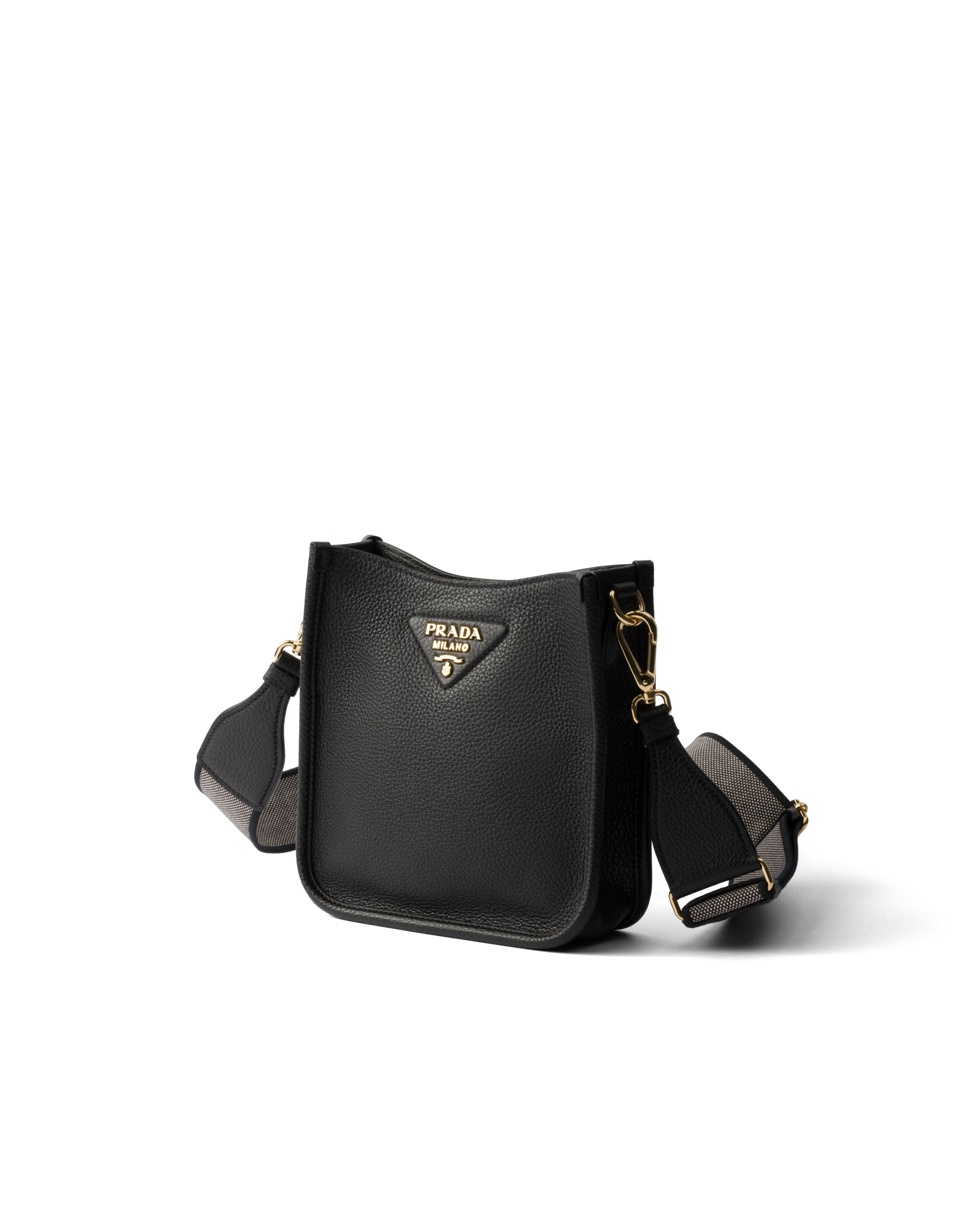 Prada Mini Leather Shoulder Bag In Black
