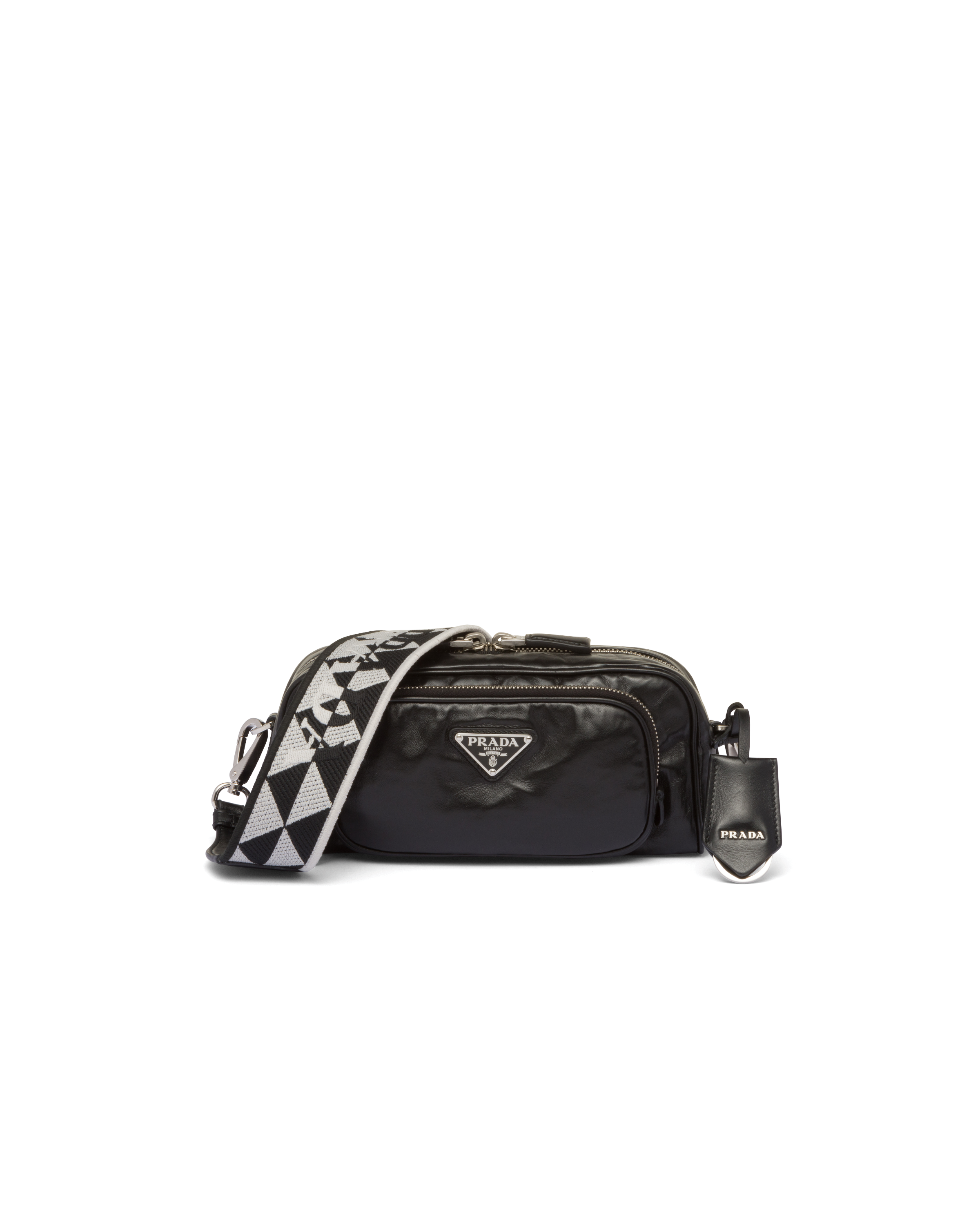 Prada Nappa Leather Shoulder Bag In Black