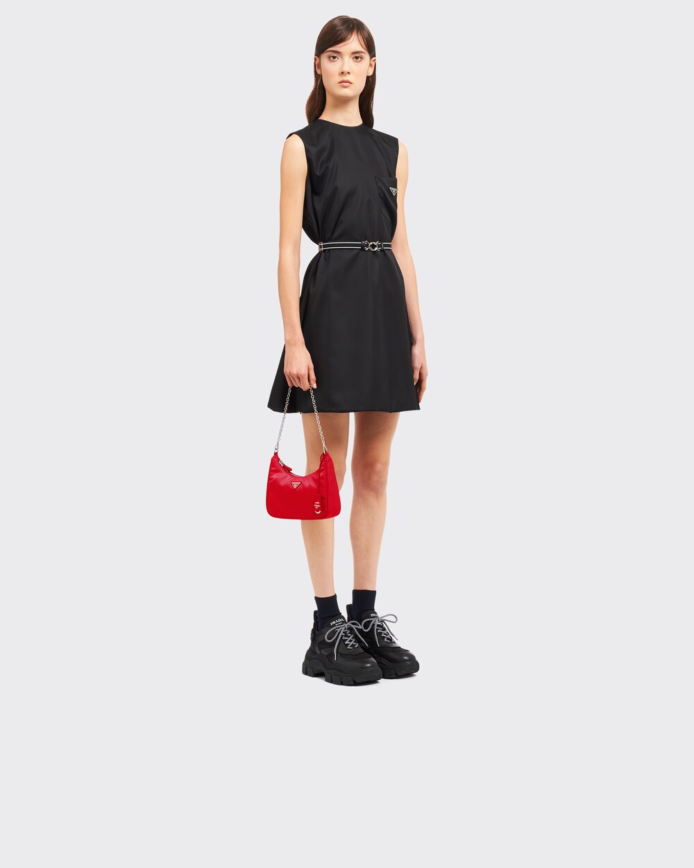 prada nylon bolsa red