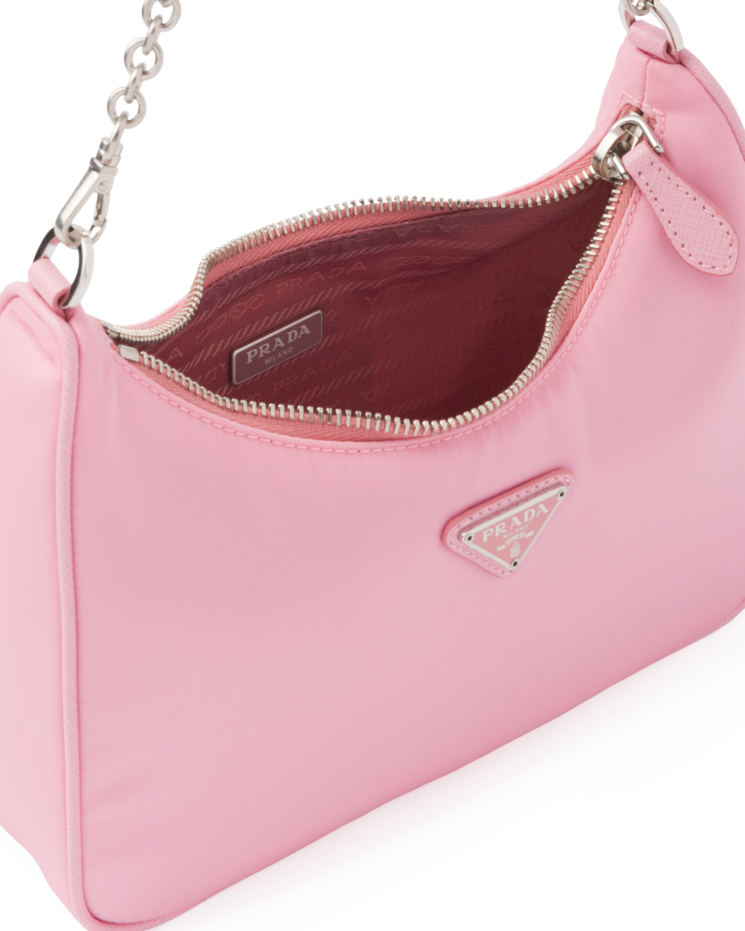 neon pink prada backpack
