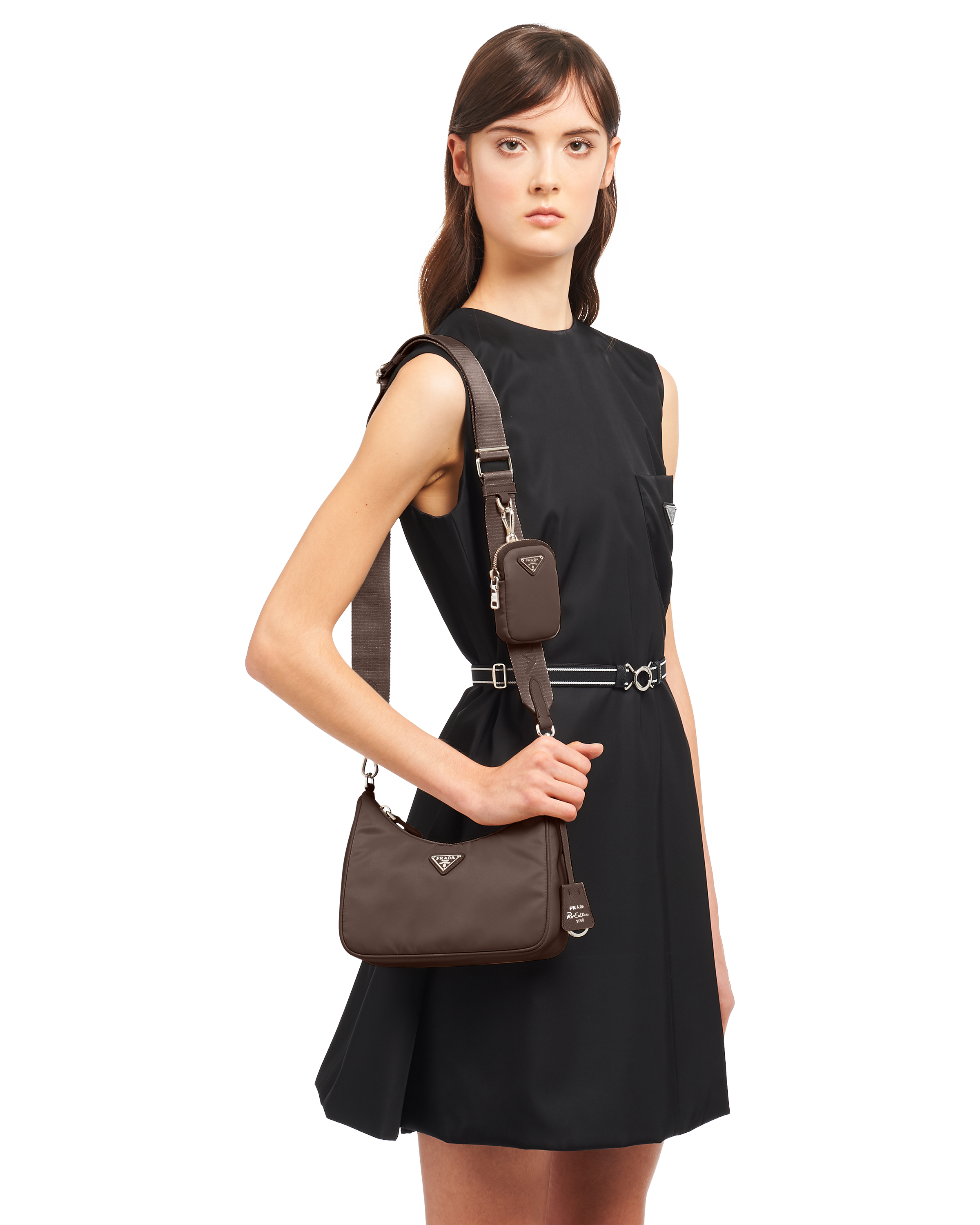 prada chocolate brown handbag