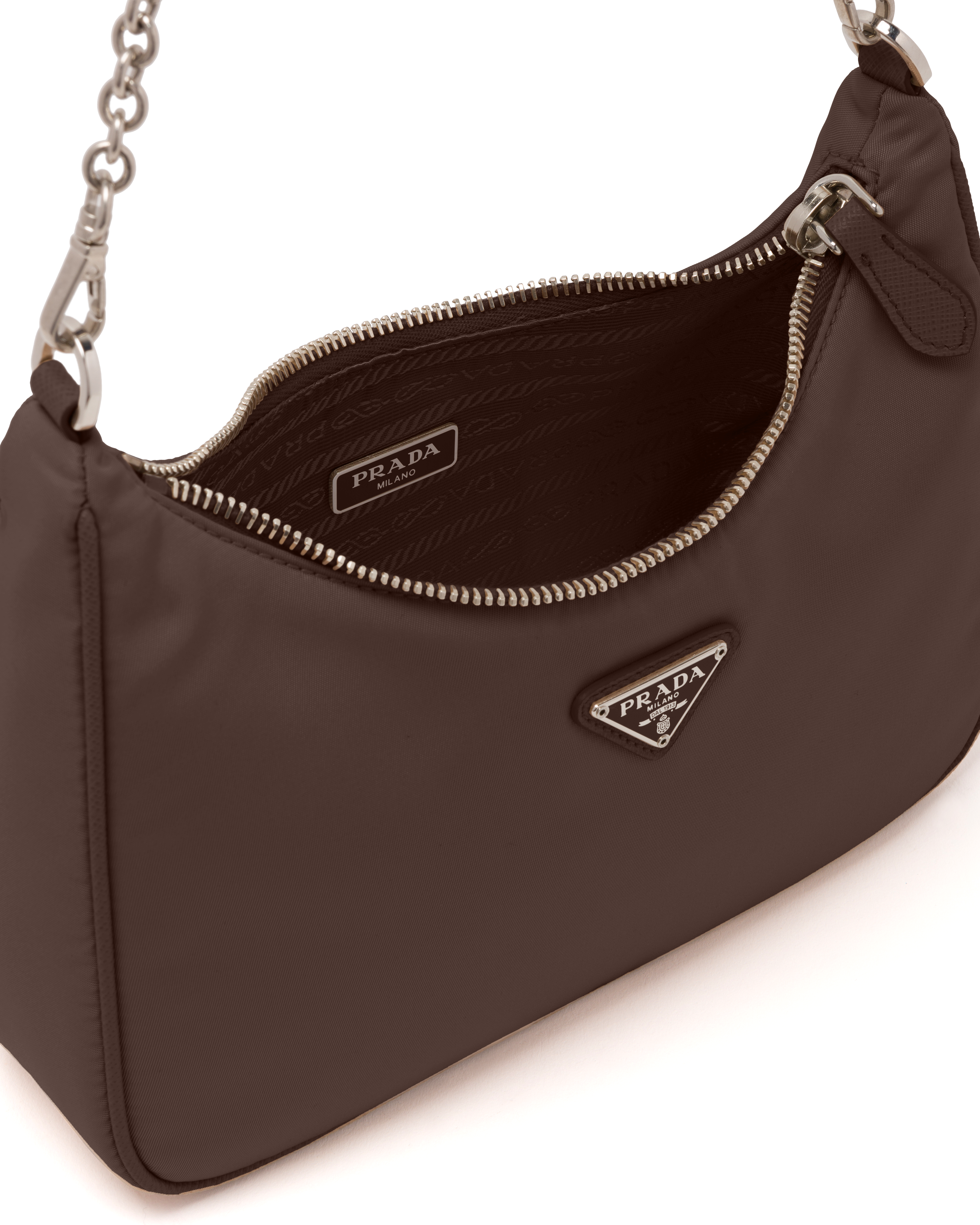 prada chocolate brown handbag