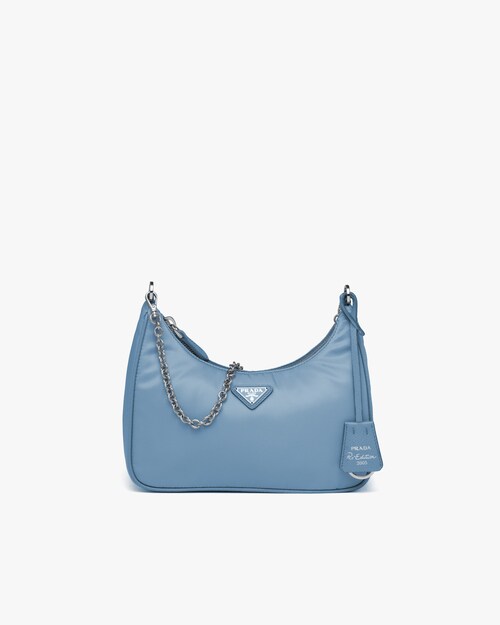prada blue leather bag