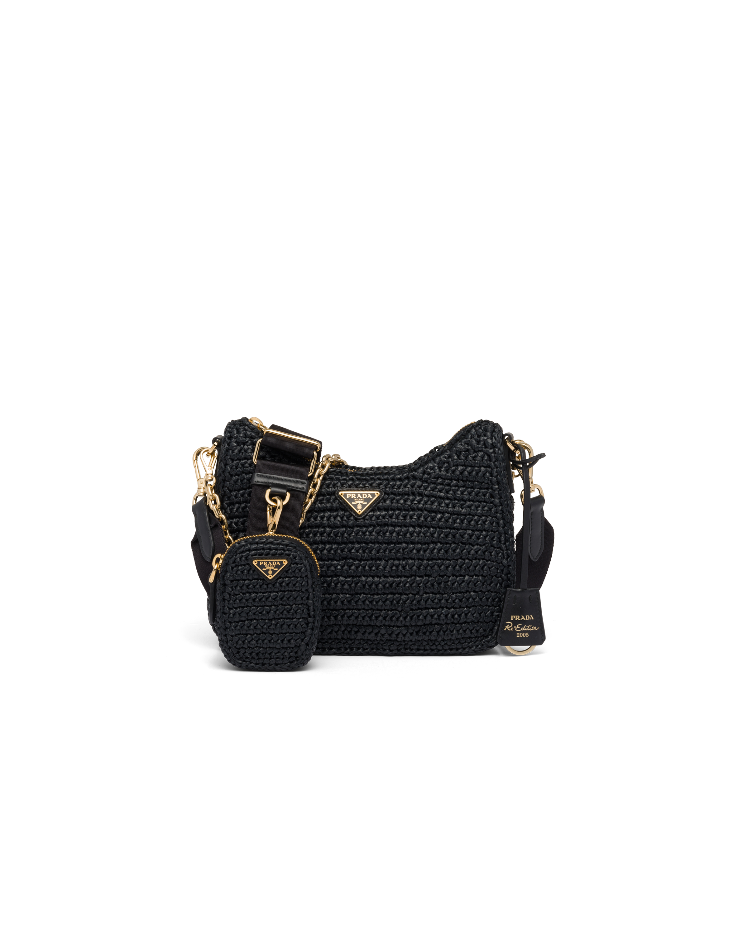 prada raffia clutch
