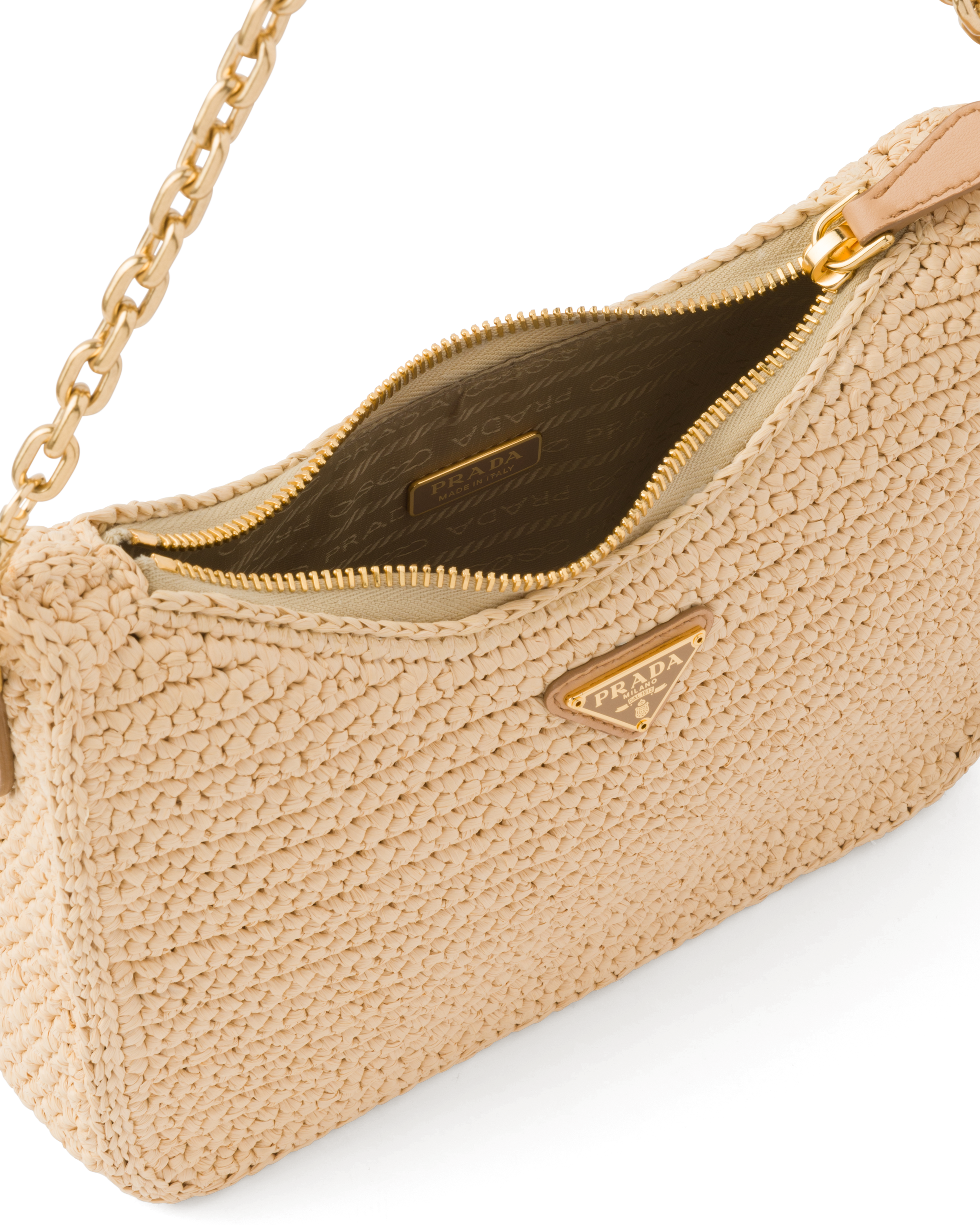 prada raffia clutch