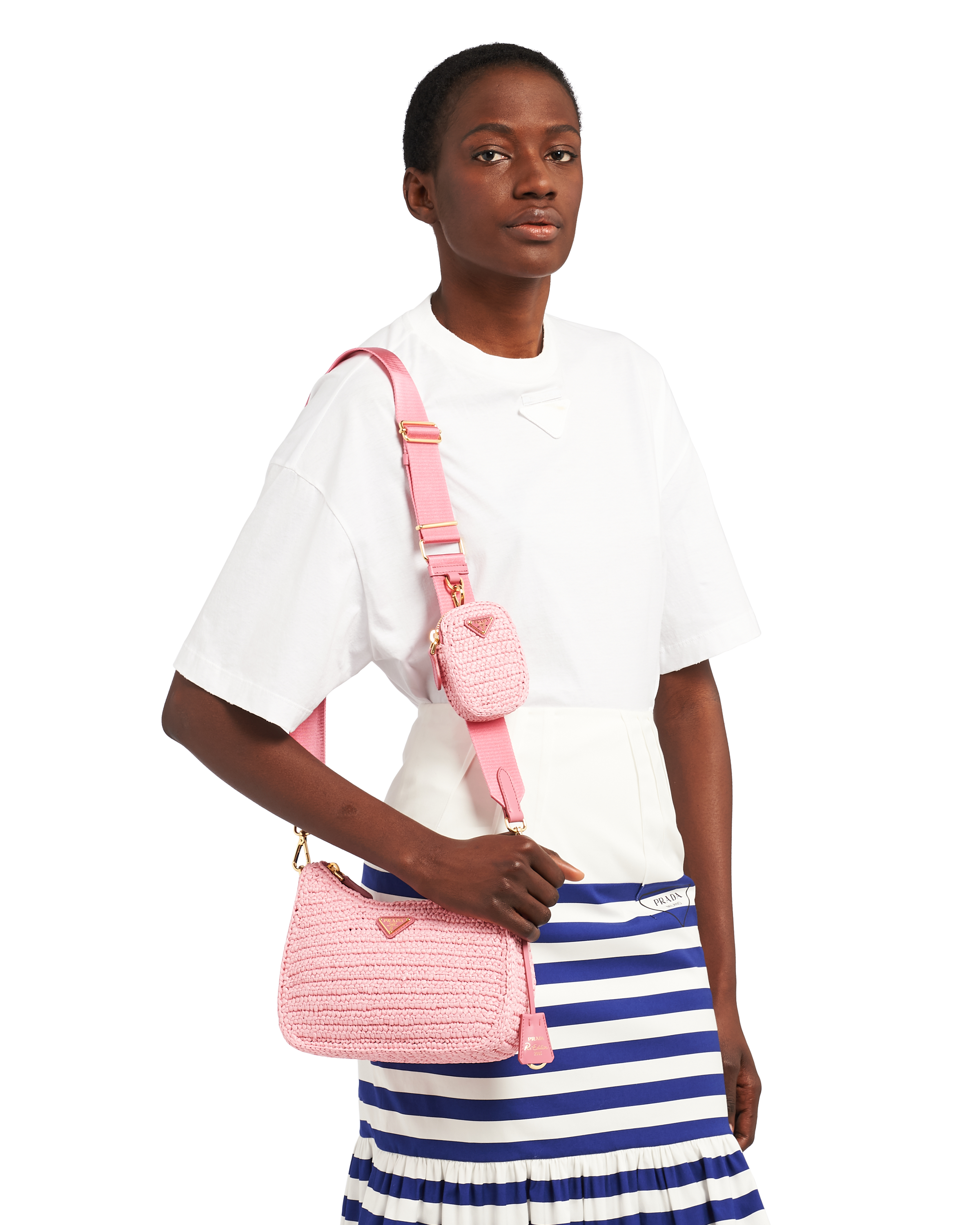 pink prada re edition bolsa
